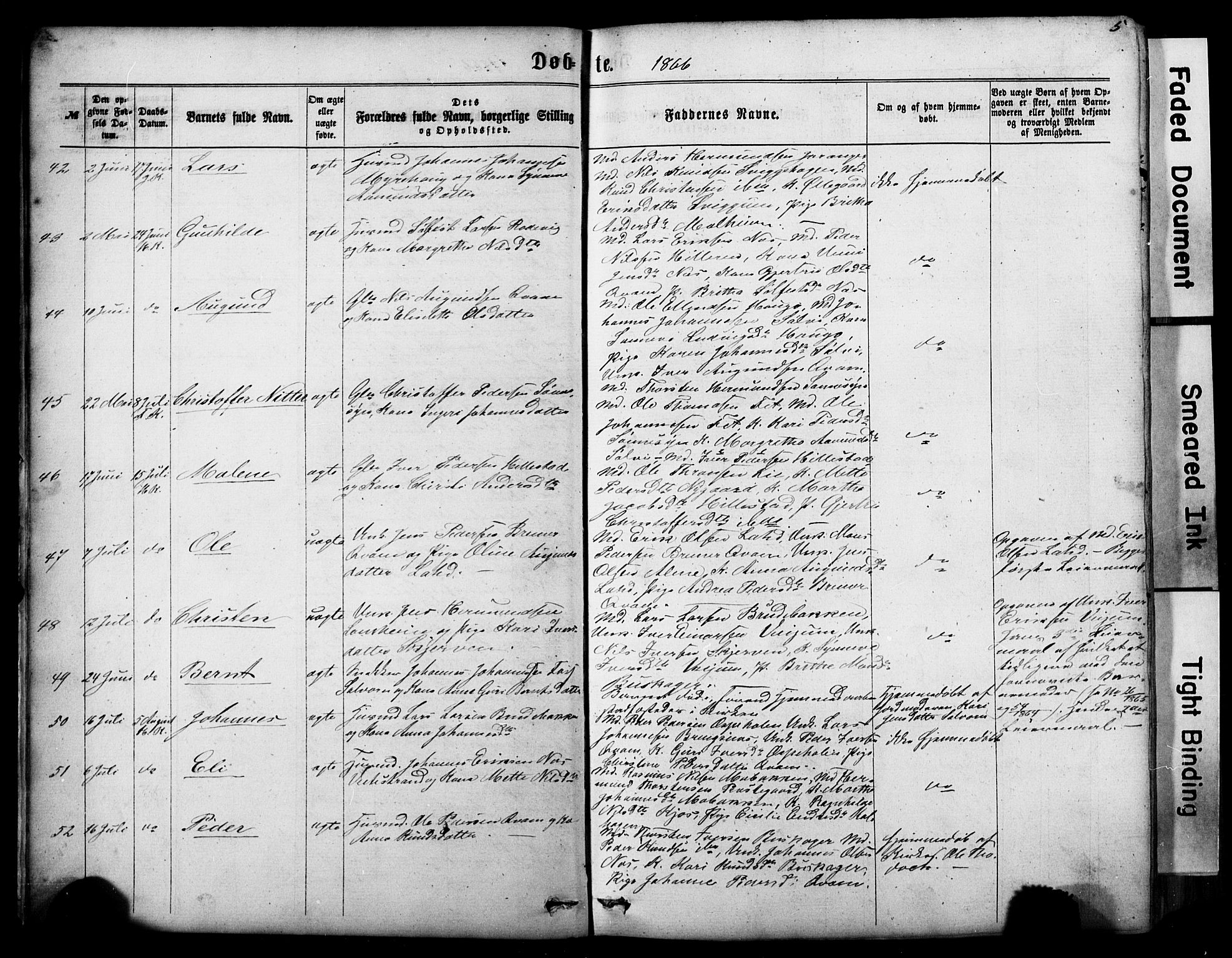 Hafslo sokneprestembete, AV/SAB-A-80301/H/Hab/Haba/L0001: Parish register (copy) no. A 1, 1866-1908, p. 5