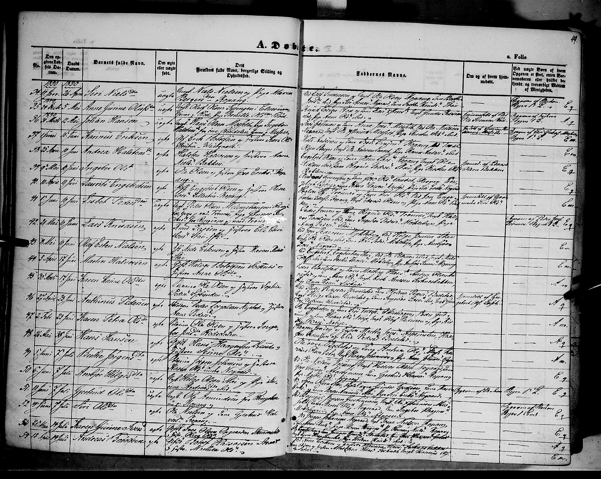 Åmot prestekontor, Hedmark, SAH/PREST-056/H/Ha/Haa/L0006: Parish register (official) no. 6, 1842-1861, p. 49