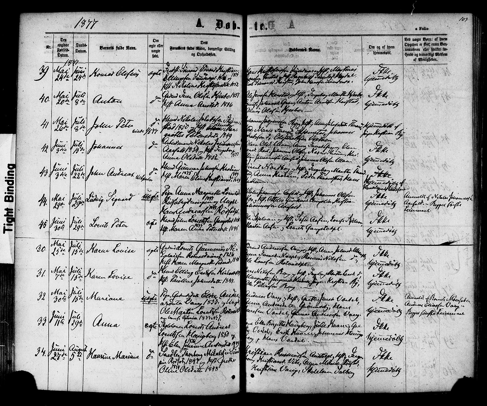 Ministerialprotokoller, klokkerbøker og fødselsregistre - Nord-Trøndelag, AV/SAT-A-1458/730/L0284: Parish register (official) no. 730A09, 1866-1878, p. 103