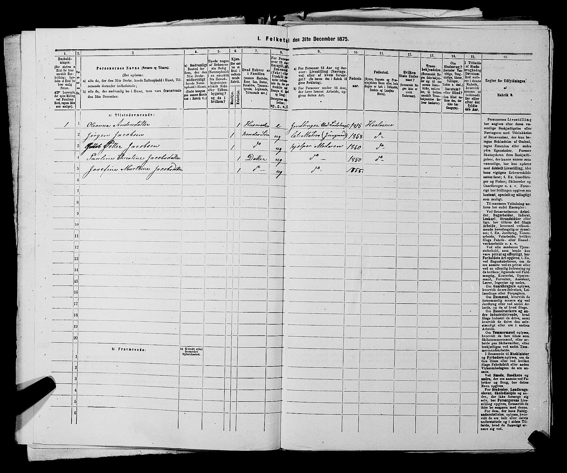 RA, 1875 census for 0111P Hvaler, 1875, p. 574