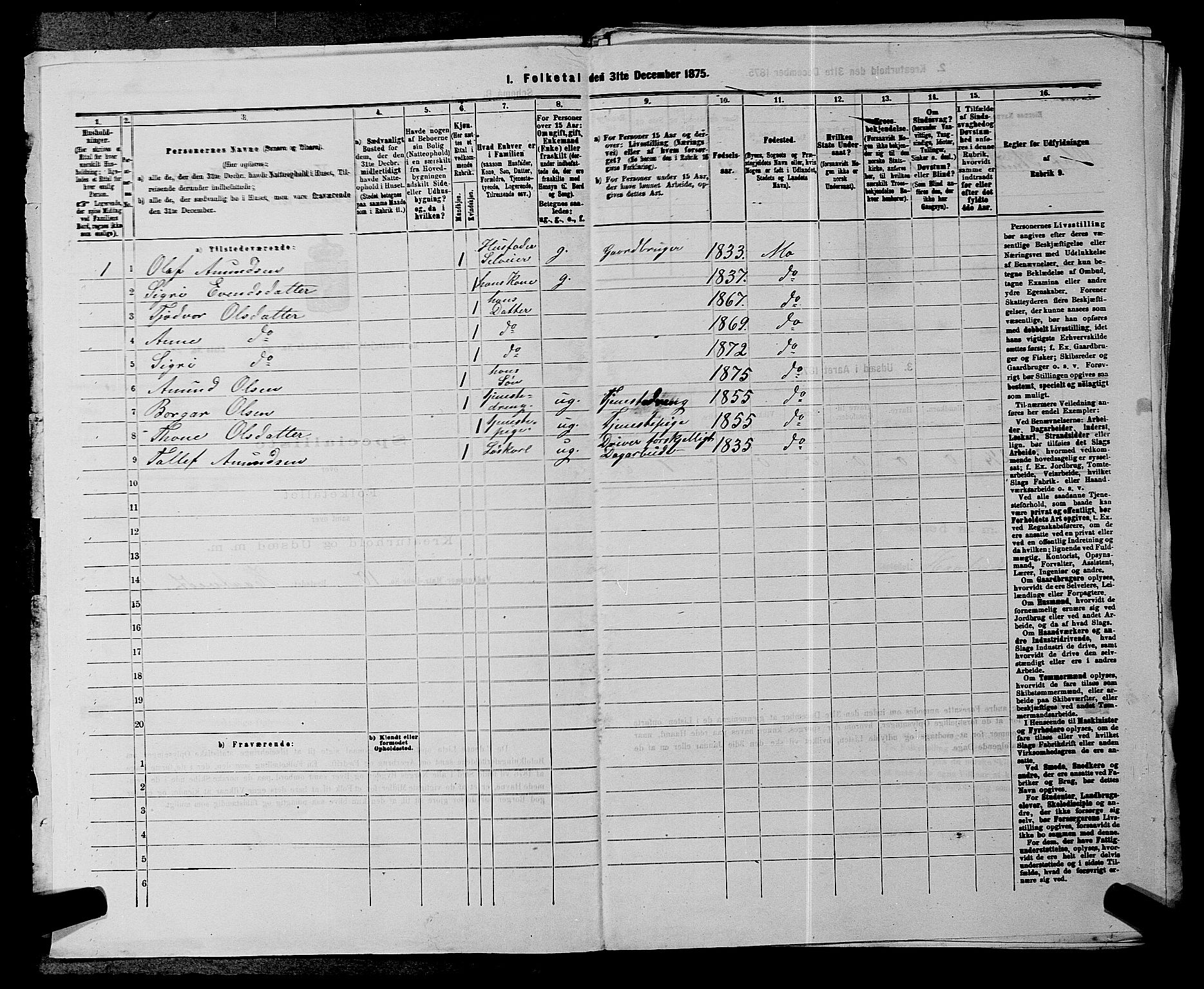 SAKO, 1875 census for 0832P Mo, 1875, p. 237