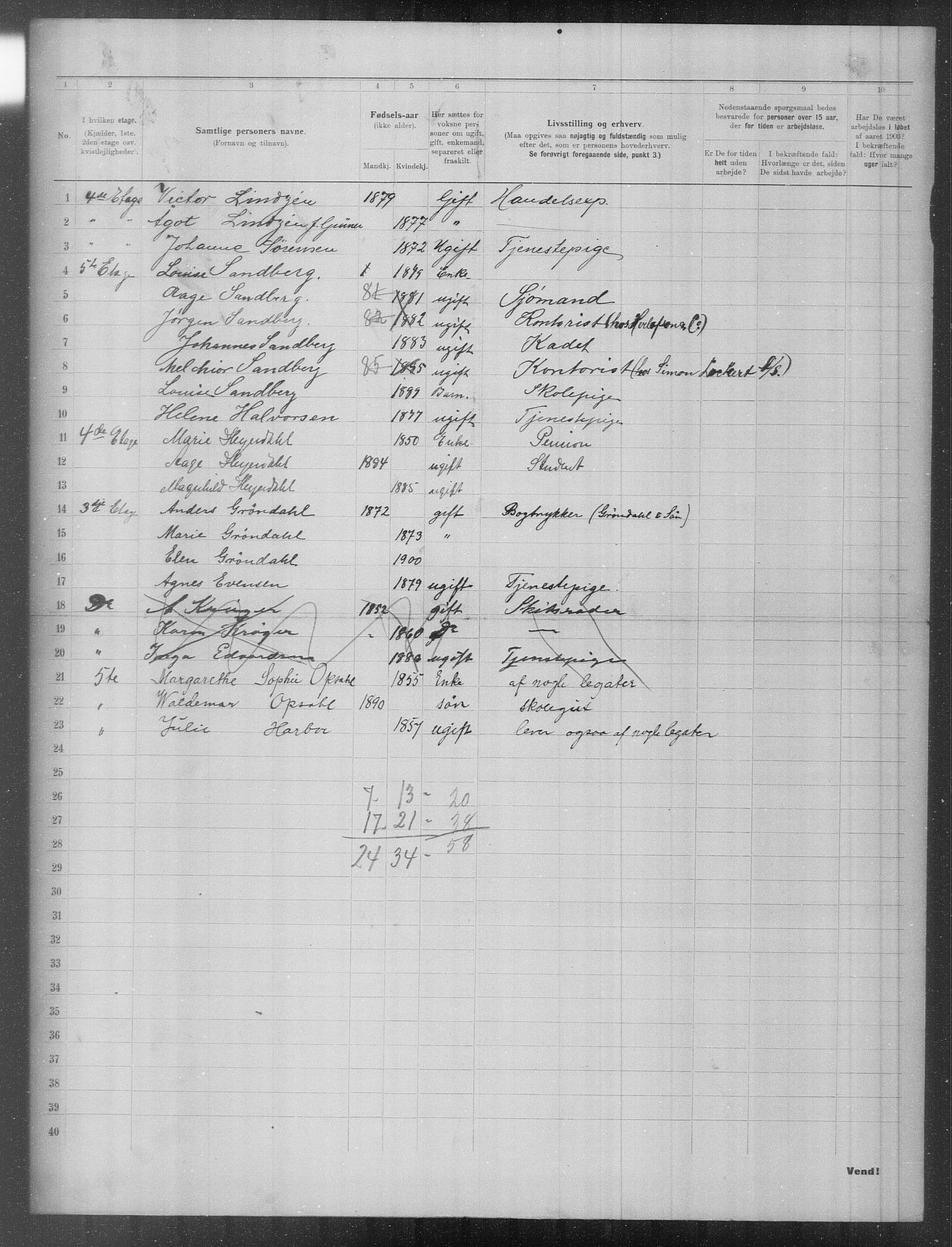 OBA, Municipal Census 1903 for Kristiania, 1903, p. 11649