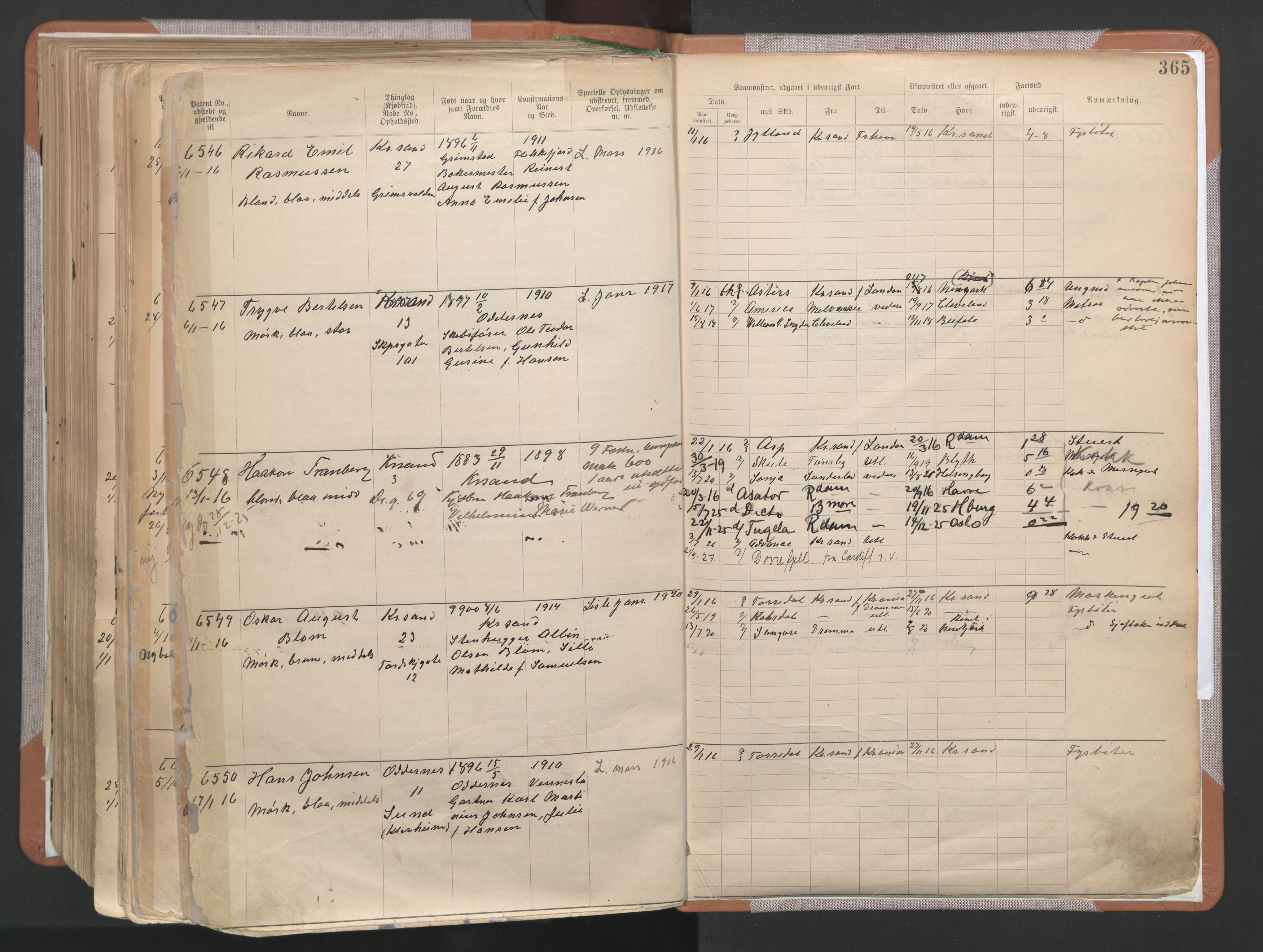 Kristiansand mønstringskrets, AV/SAK-2031-0015/F/Fa/L0007: Annotasjonsrulle nr 3831-6645, I-5, 1898-1920, p. 464