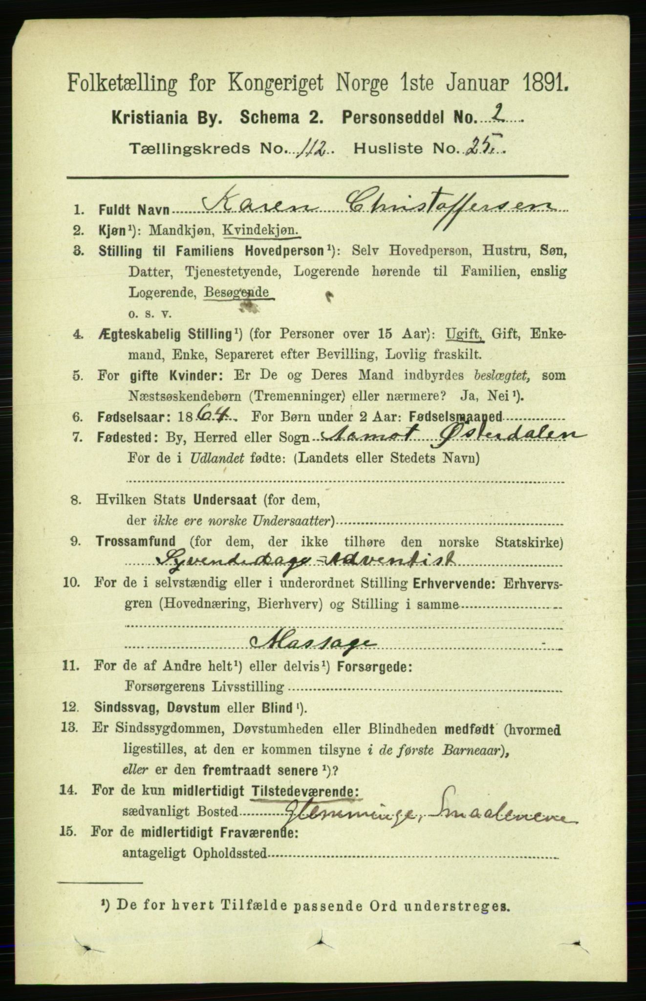 RA, 1891 census for 0301 Kristiania, 1891, p. 59739