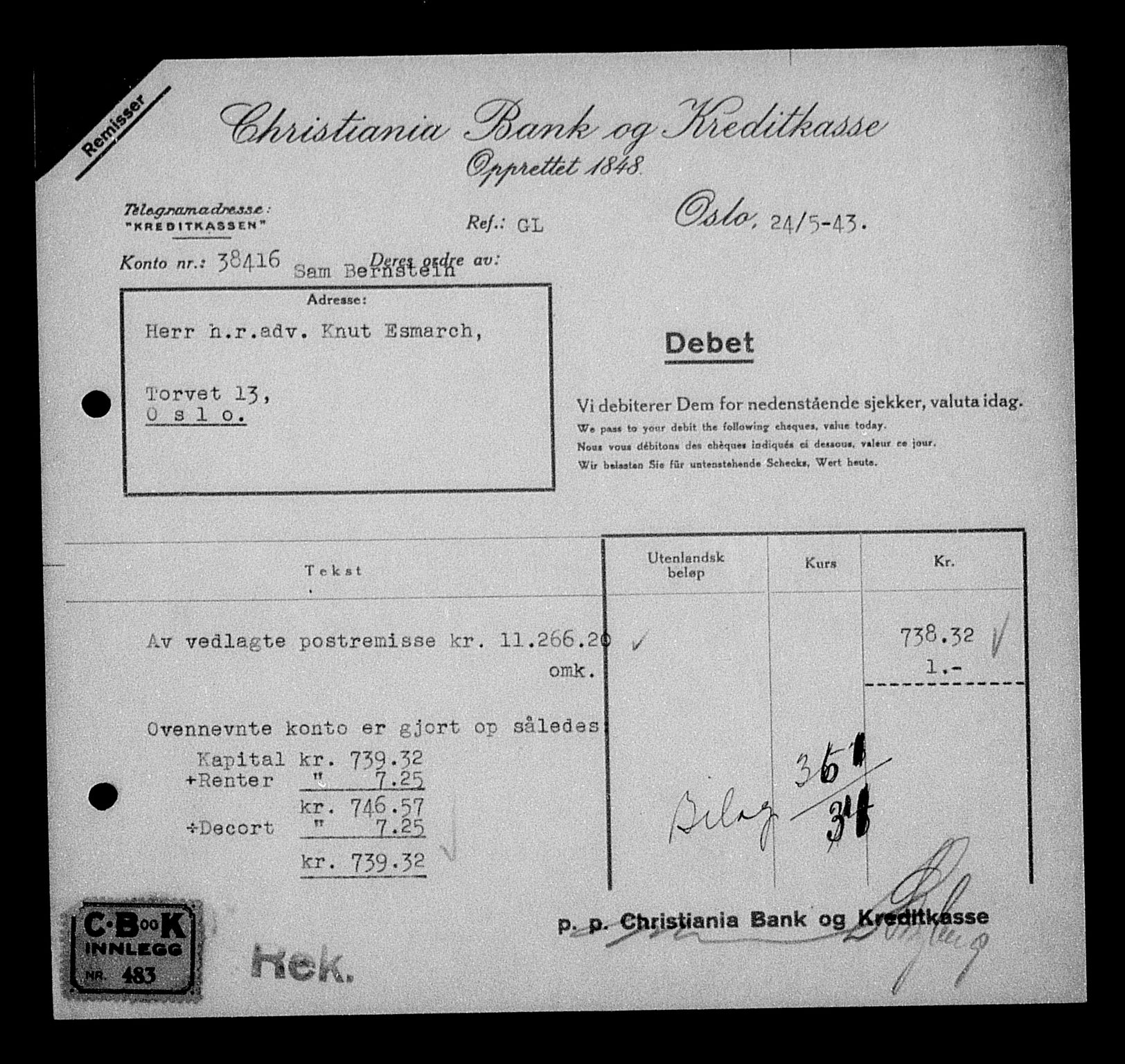 Justisdepartementet, Tilbakeføringskontoret for inndratte formuer, AV/RA-S-1564/H/Hc/Hcc/L0923: --, 1945-1947, p. 602