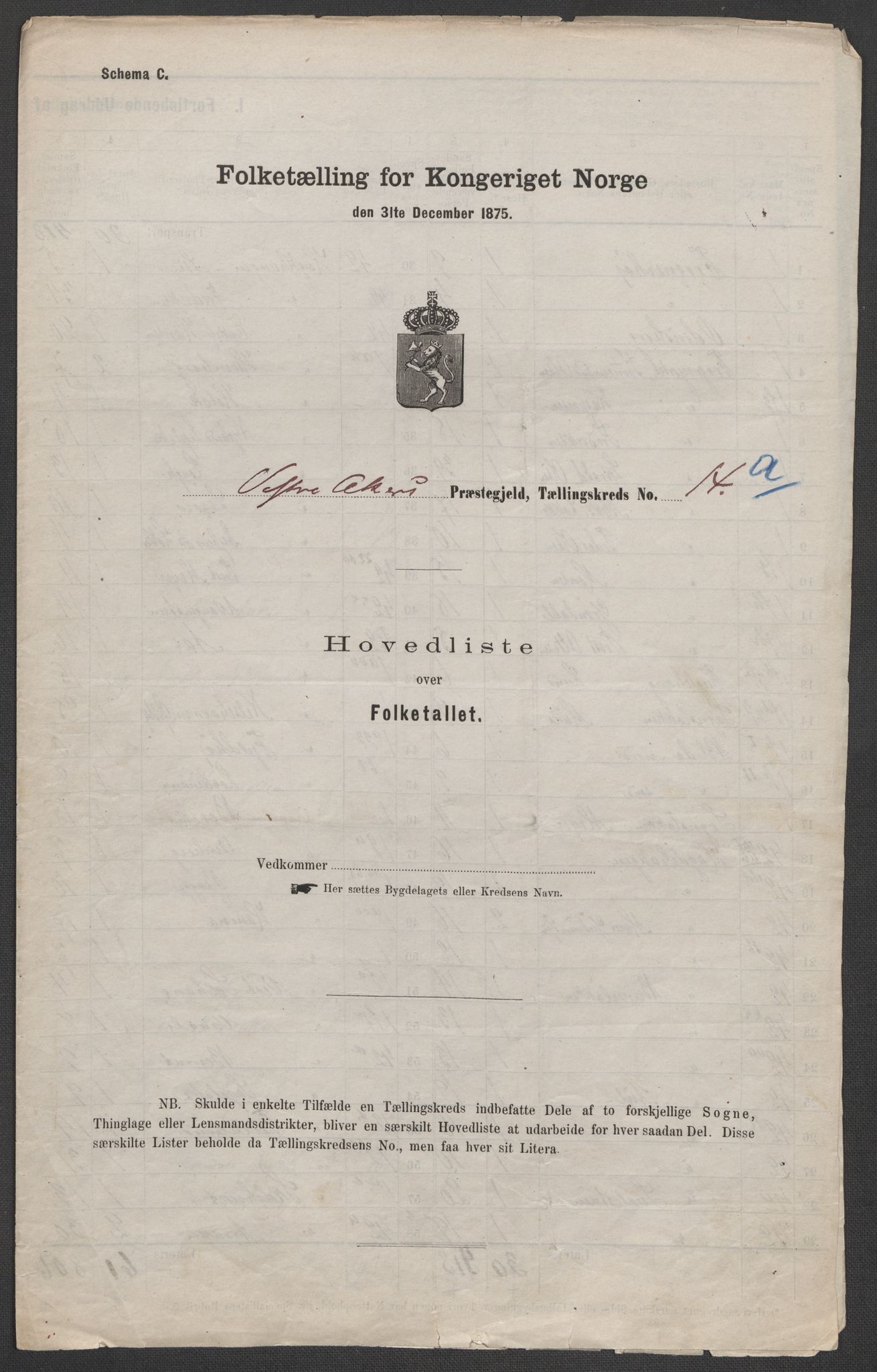 RA, 1875 census for 0218aP Vestre Aker, 1875, p. 82