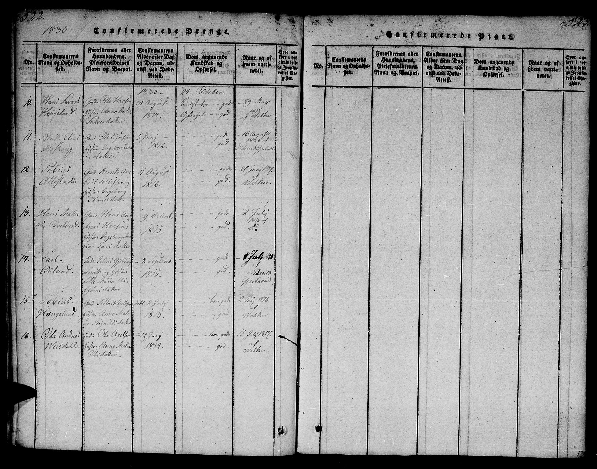 Flekkefjord sokneprestkontor, AV/SAK-1111-0012/F/Fa/Fab/L0003: Parish register (official) no. A 3, 1815-1830, p. 522-523