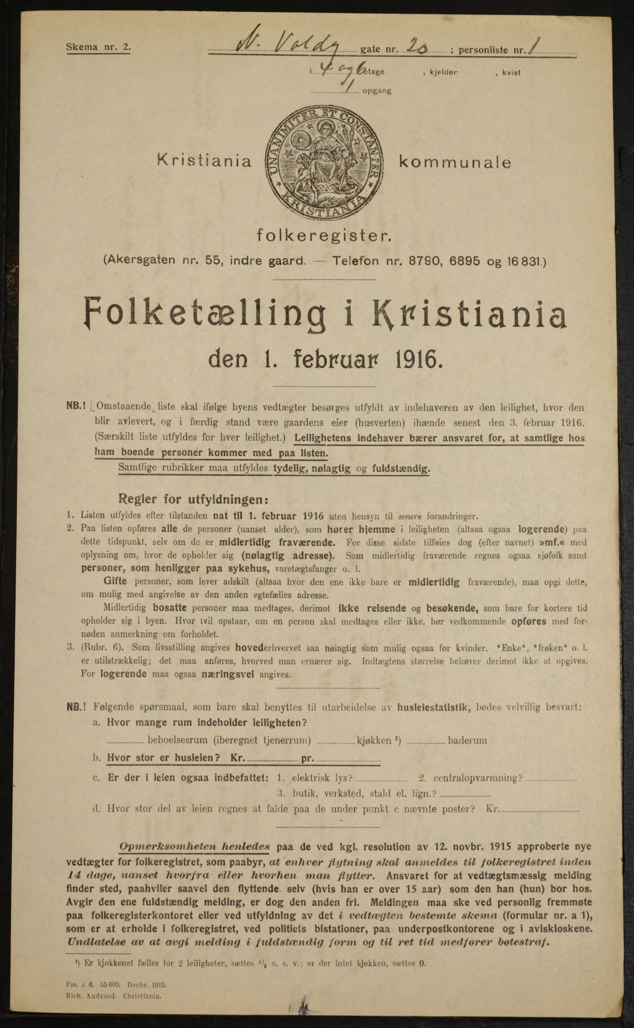 OBA, Municipal Census 1916 for Kristiania, 1916, p. 71347