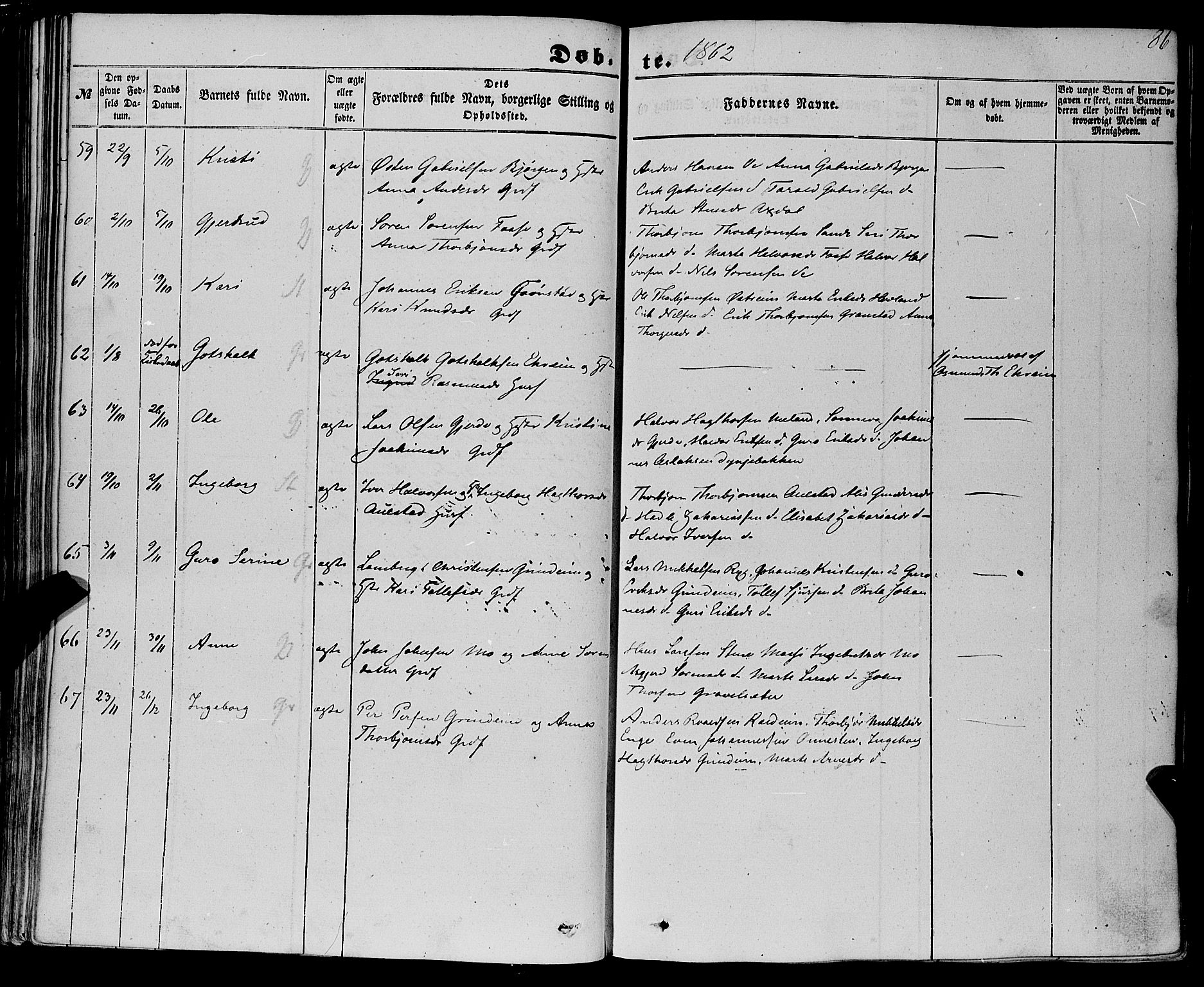 Etne sokneprestembete, SAB/A-75001/H/Haa: Parish register (official) no. A 8, 1848-1862, p. 86
