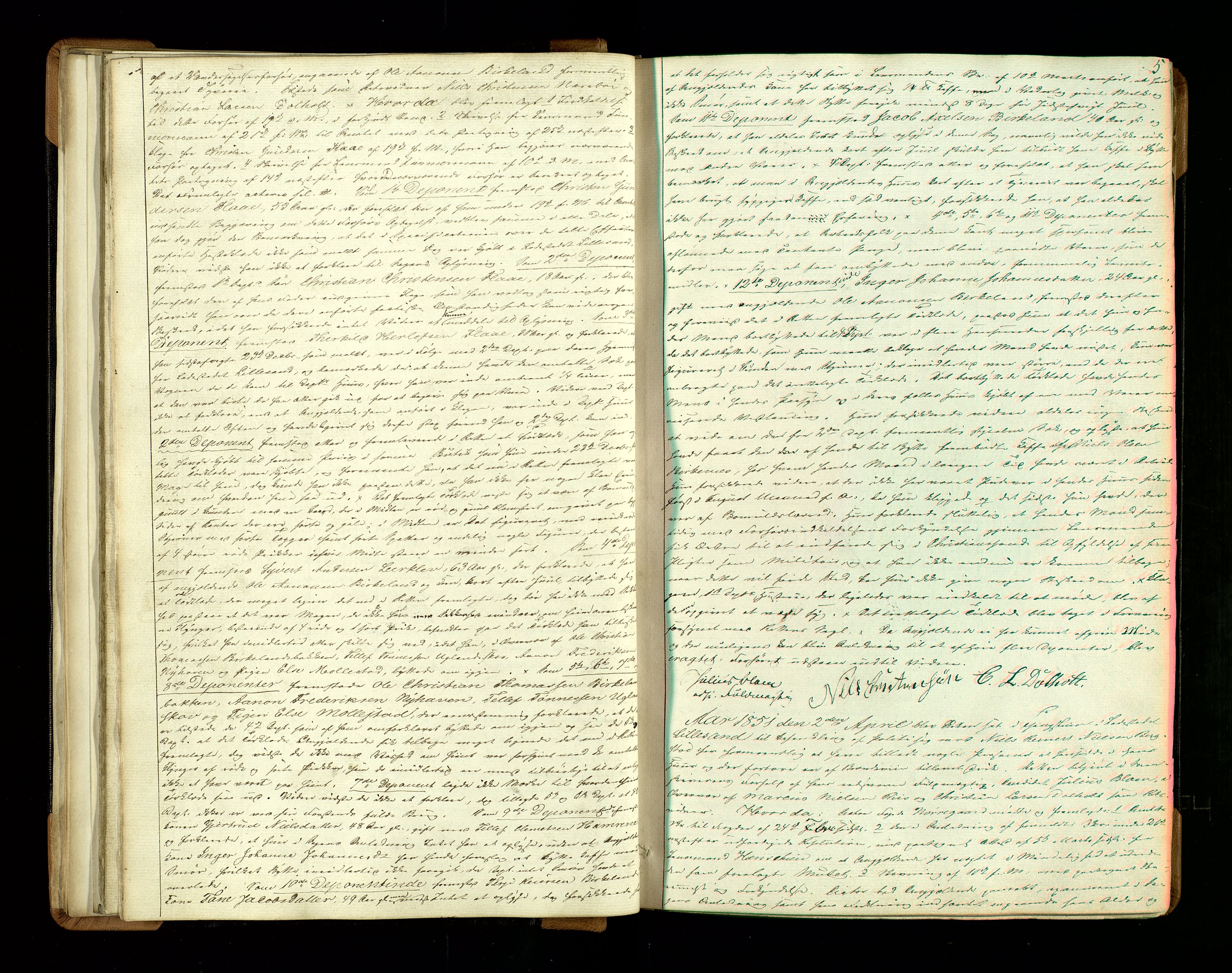 Vestre Nedenes/Sand sorenskriveri, AV/SAK-1221-0010/F/Fb/L0006: Ekstrarettsprotokoll nr. 6, 1851-1856, p. 5