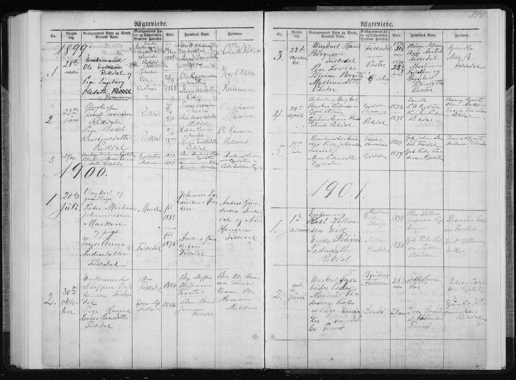 Ministerialprotokoller, klokkerbøker og fødselsregistre - Møre og Romsdal, SAT/A-1454/540/L0541: Parish register (copy) no. 540C01, 1867-1920, p. 200