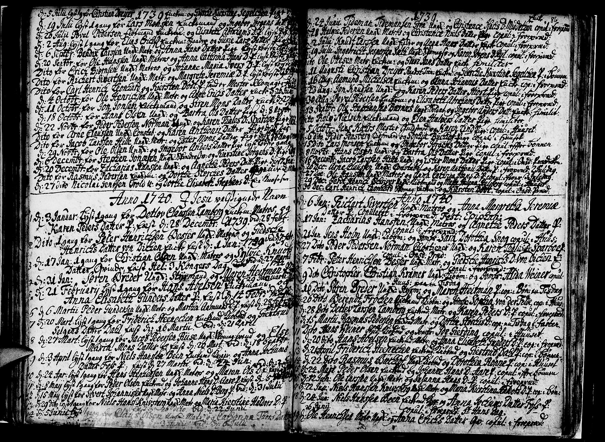 Nykirken Sokneprestembete, SAB/A-77101/H/Haa/L0007: Parish register (official) no. A 7, 1719-1781, p. 86