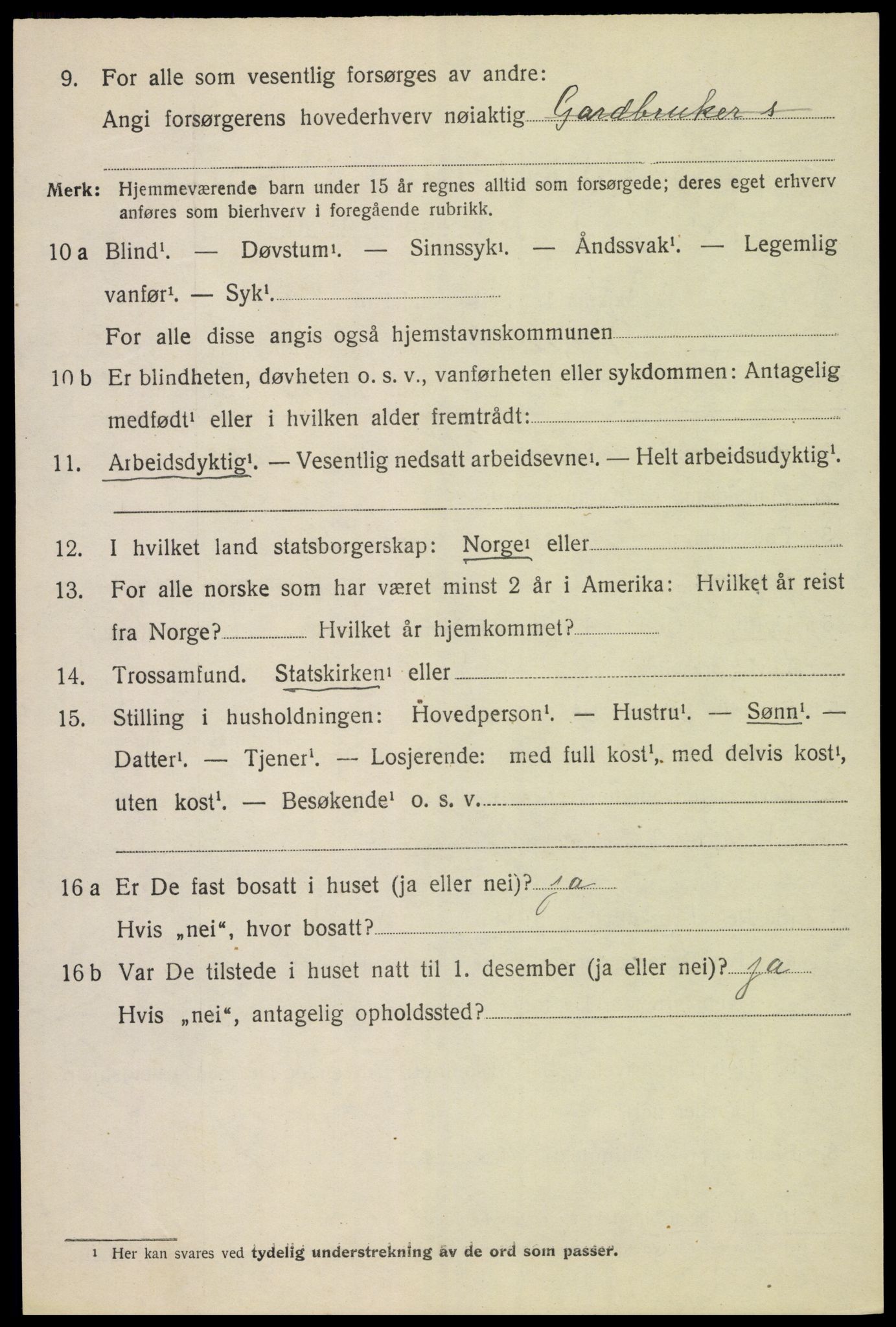 SAH, 1920 census for Romedal, 1920, p. 12598