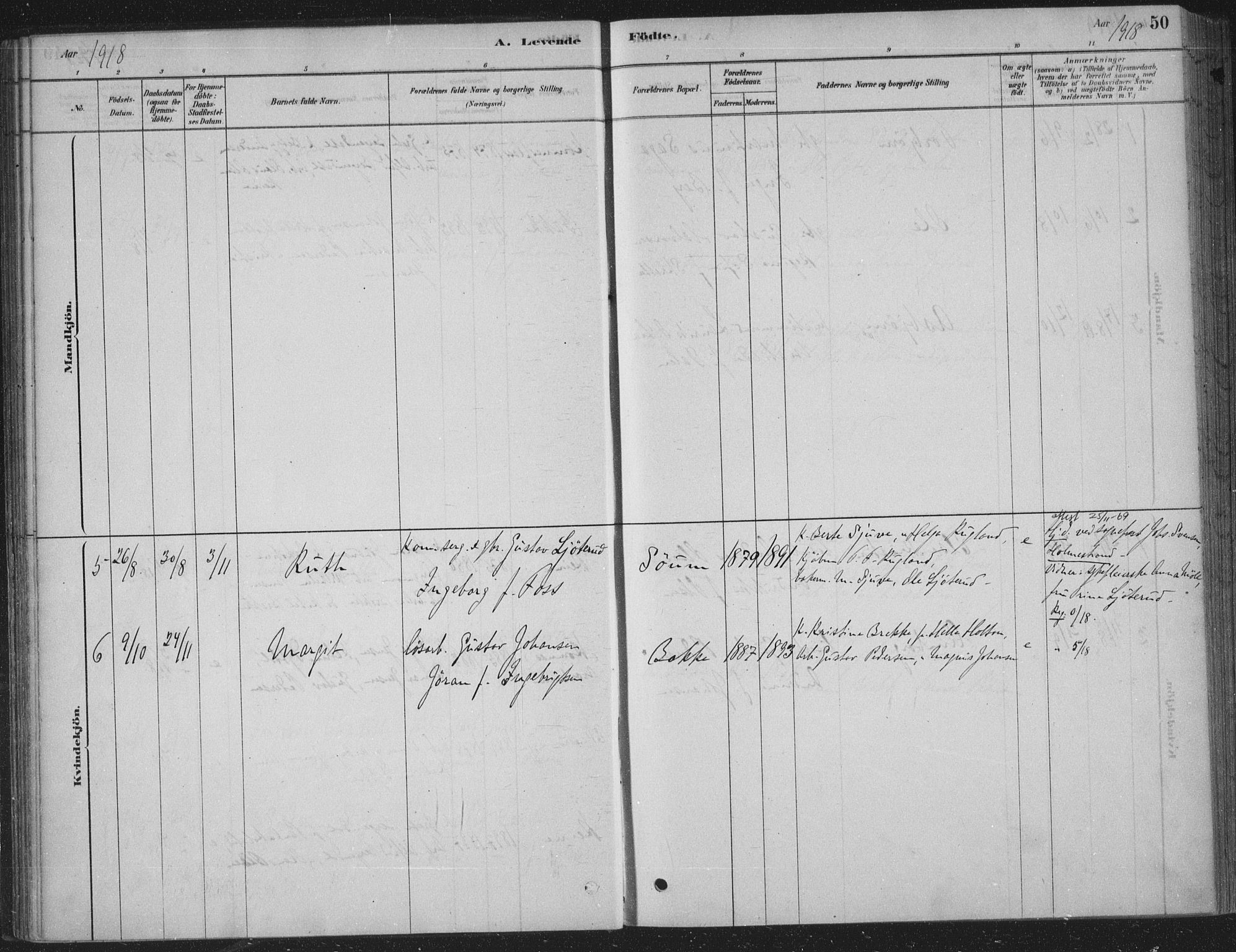 Sandsvær kirkebøker, AV/SAKO-A-244/F/Fe/L0001: Parish register (official) no. V 1, 1878-1936, p. 50