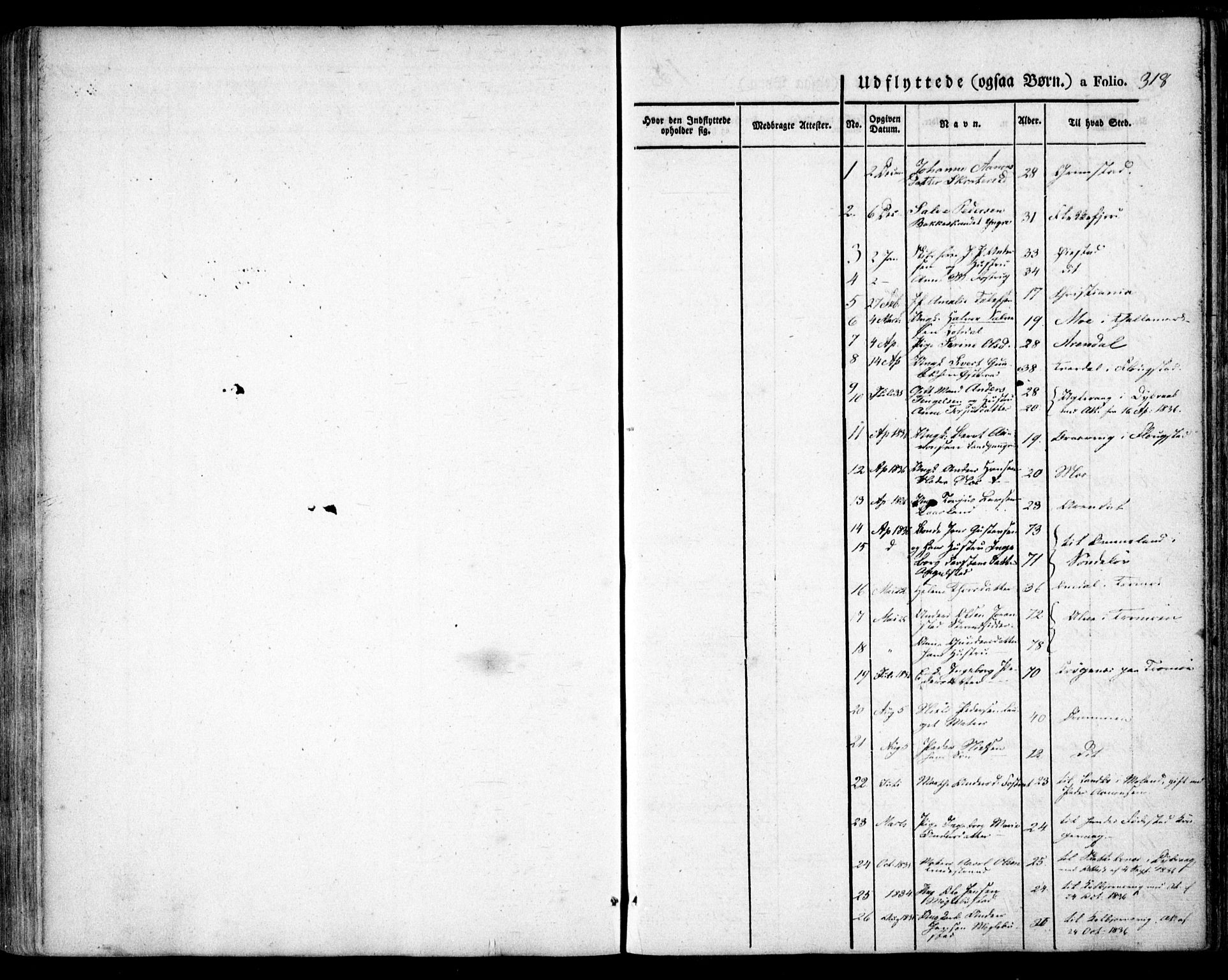 Holt sokneprestkontor, AV/SAK-1111-0021/F/Fa/L0007: Parish register (official) no. A 7, 1836-1848, p. 319