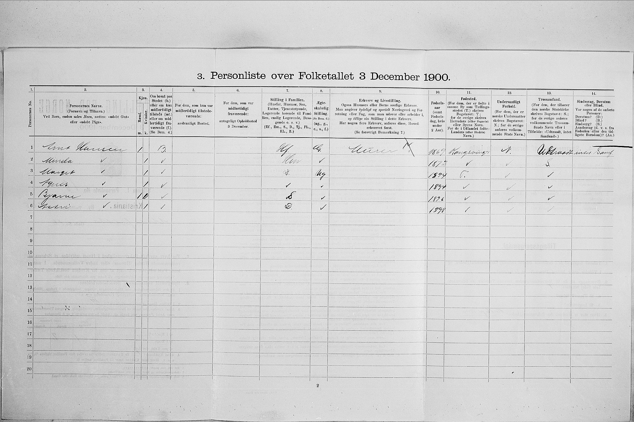 SAO, 1900 census for Kristiania, 1900, p. 59878