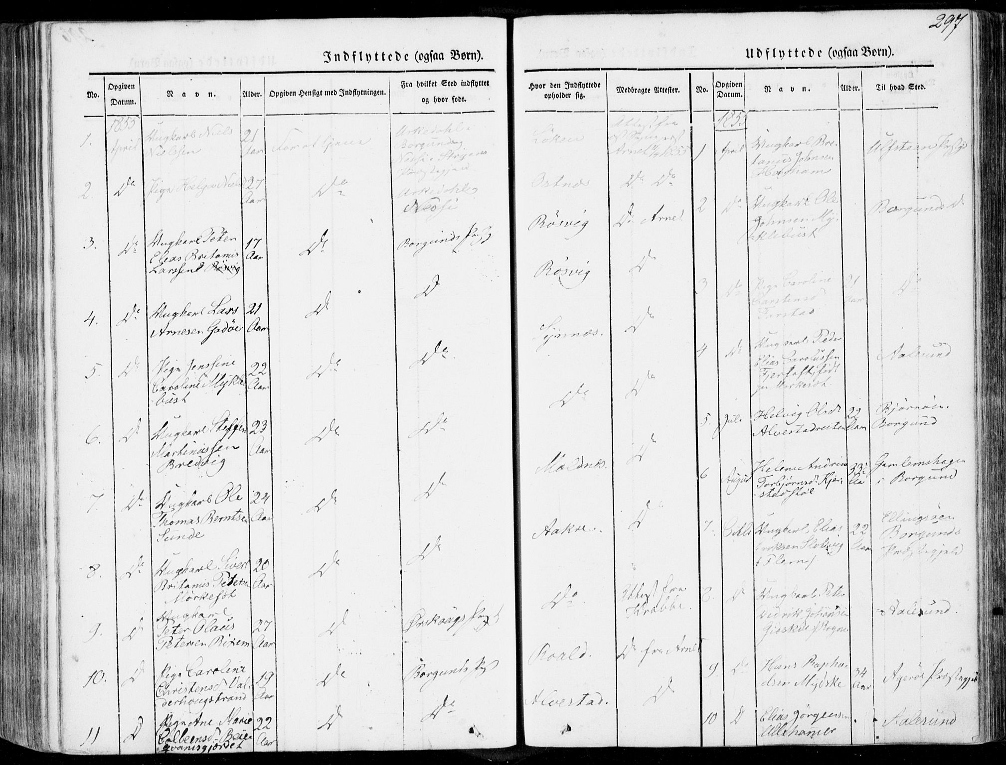 Ministerialprotokoller, klokkerbøker og fødselsregistre - Møre og Romsdal, SAT/A-1454/536/L0497: Parish register (official) no. 536A06, 1845-1865, p. 297