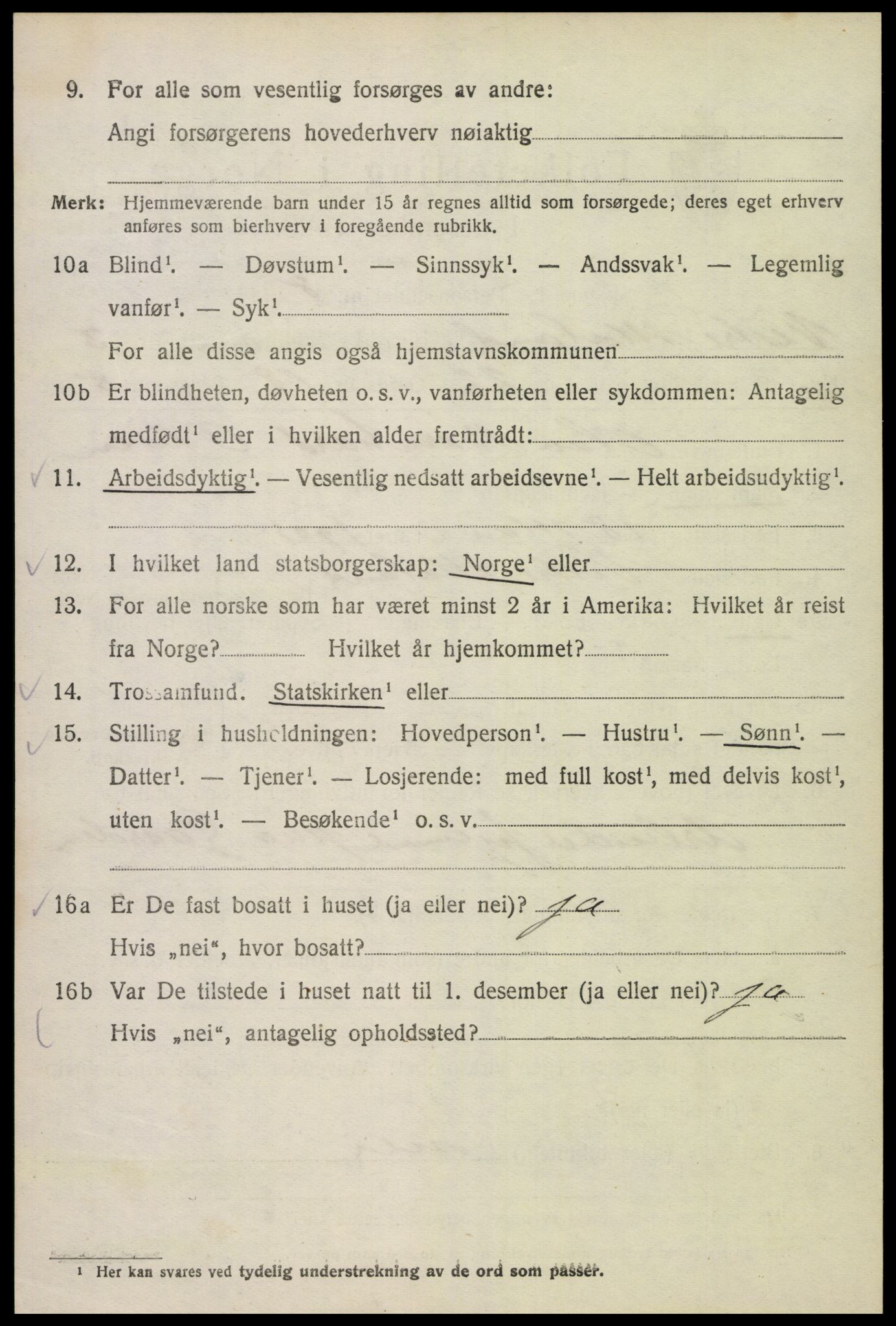 SAK, 1920 census for Vestre Moland, 1920, p. 3560