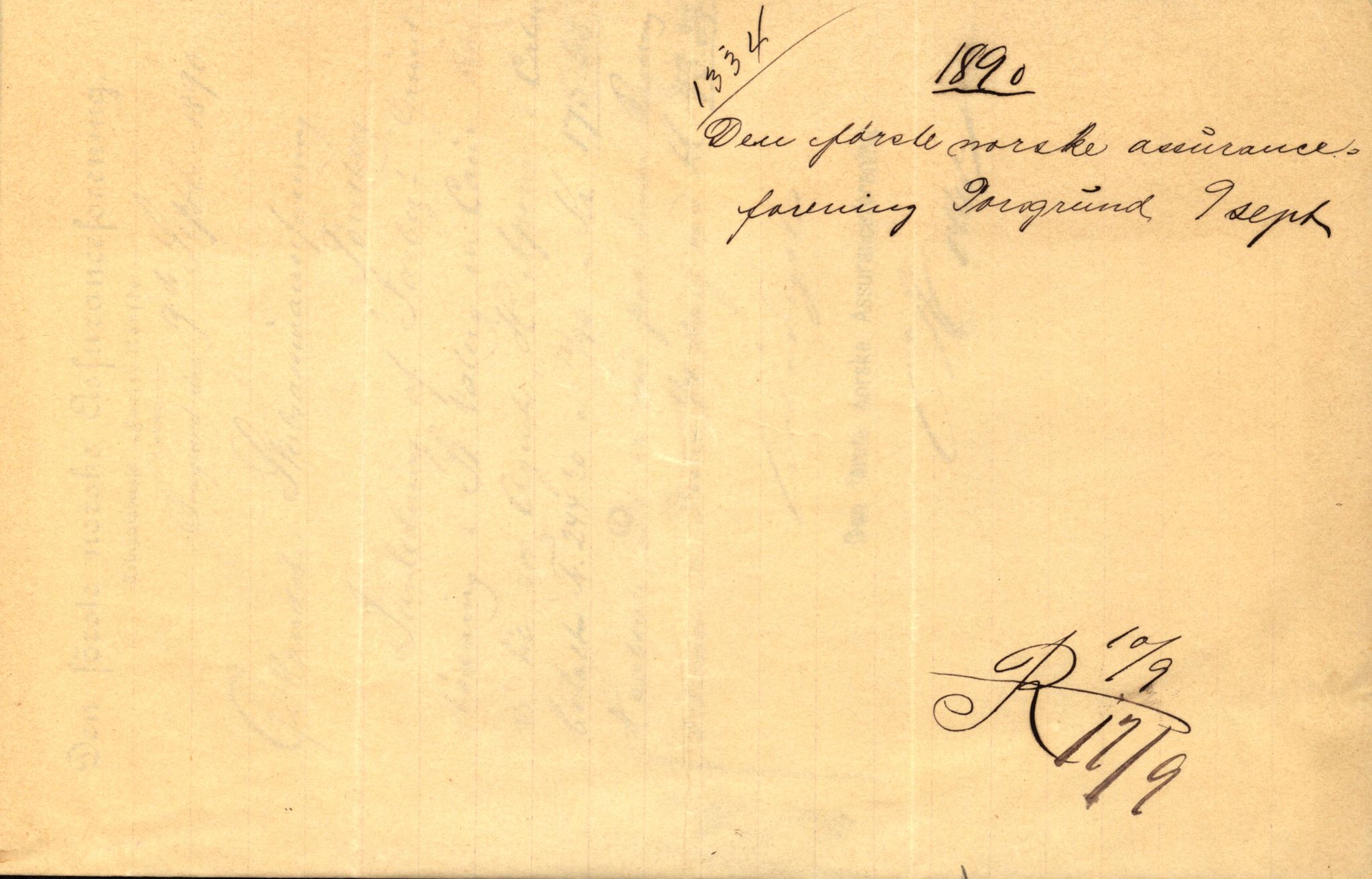 Pa 63 - Østlandske skibsassuranceforening, VEMU/A-1079/G/Ga/L0025/0005: Havaridokumenter / Jacbez, Brin, Eugenie, Lyna, Løvspring, Hurtig, 1890, p. 3