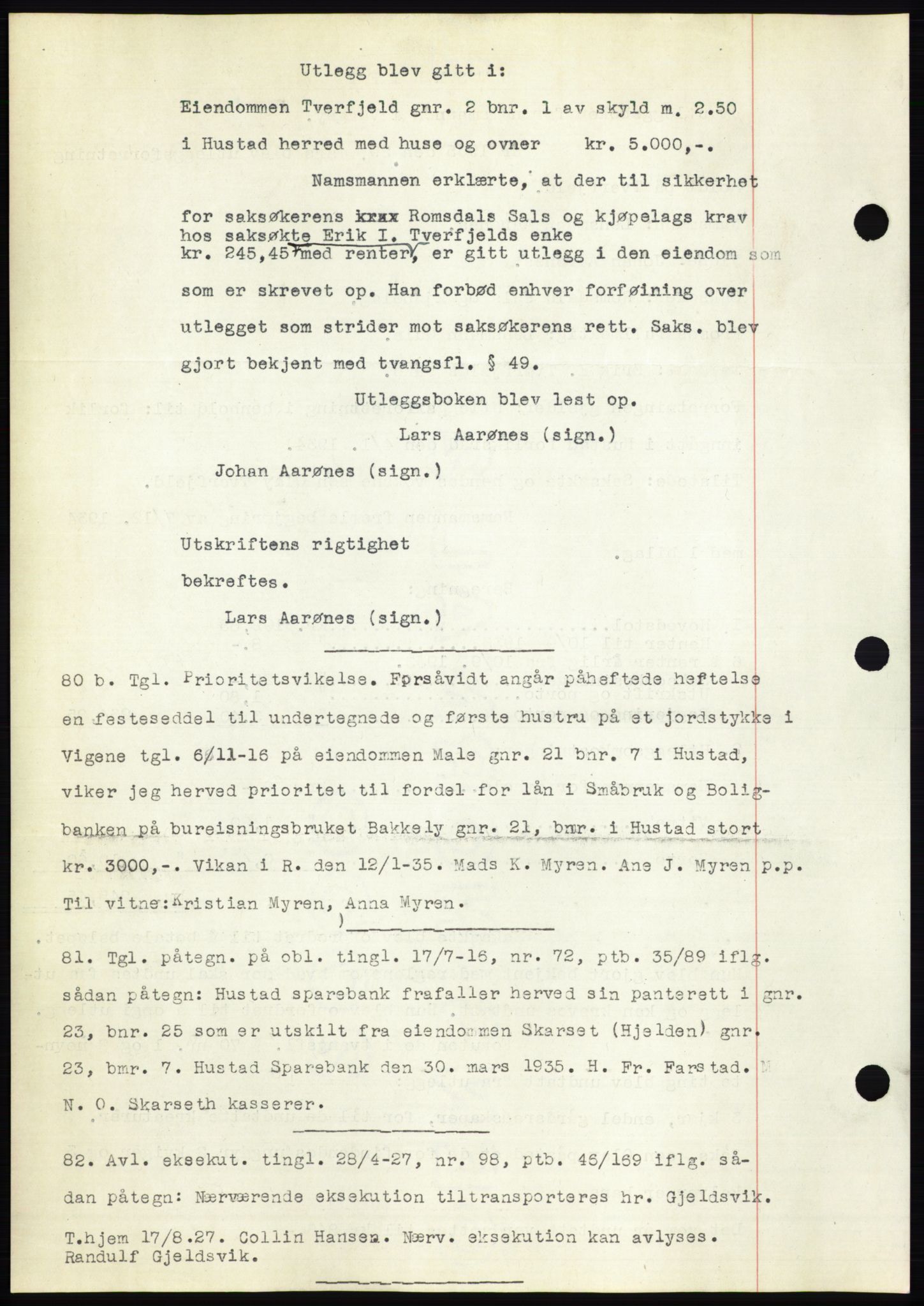 Romsdal sorenskriveri, AV/SAT-A-4149/1/2/2C/L0066: Mortgage book no. 60, 1934-1935, Deed date: 15.04.1935