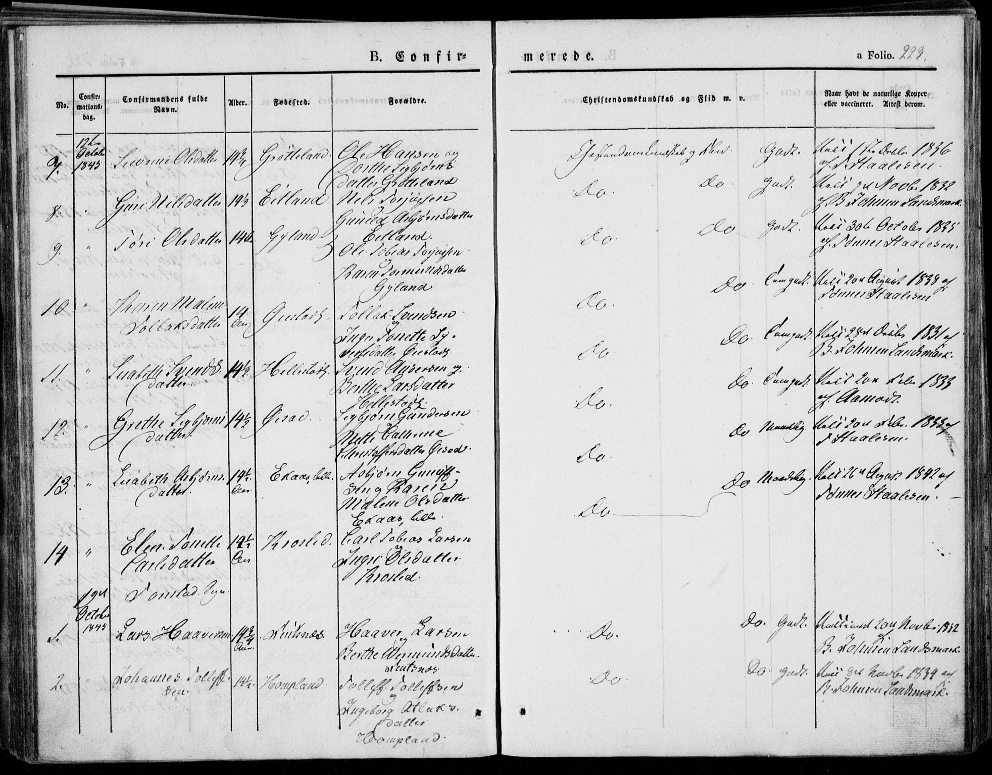 Bakke sokneprestkontor, SAK/1111-0002/F/Fa/Faa/L0004: Parish register (official) no. A 4, 1834-1846, p. 223