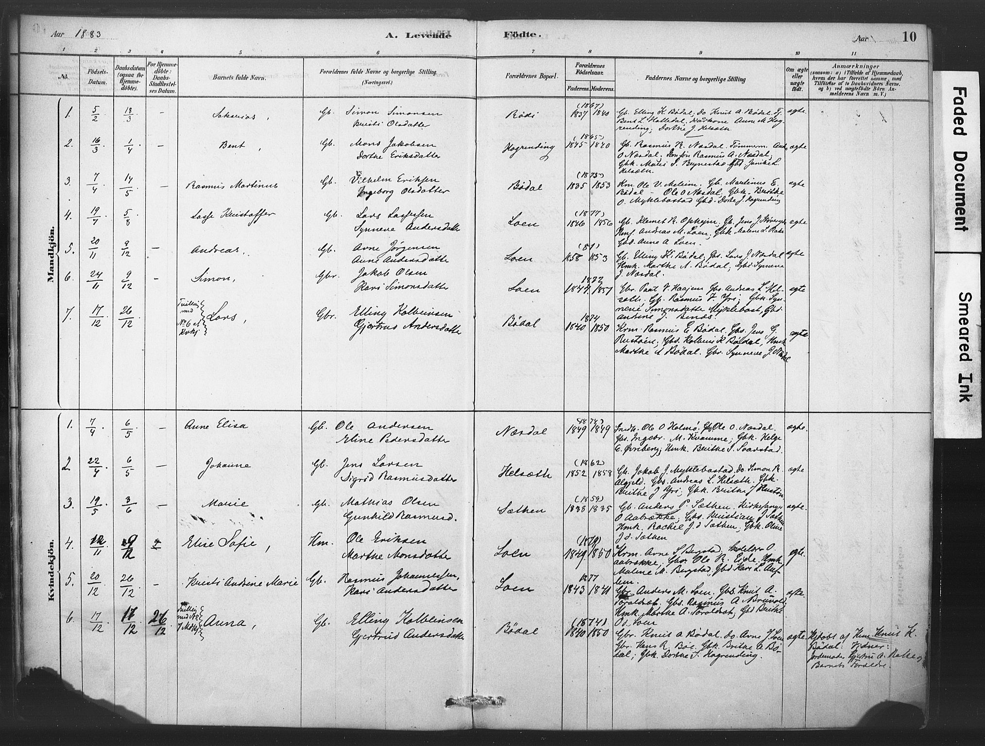 Stryn Sokneprestembete, AV/SAB-A-82501: Parish register (official) no. C 1, 1878-1907, p. 10