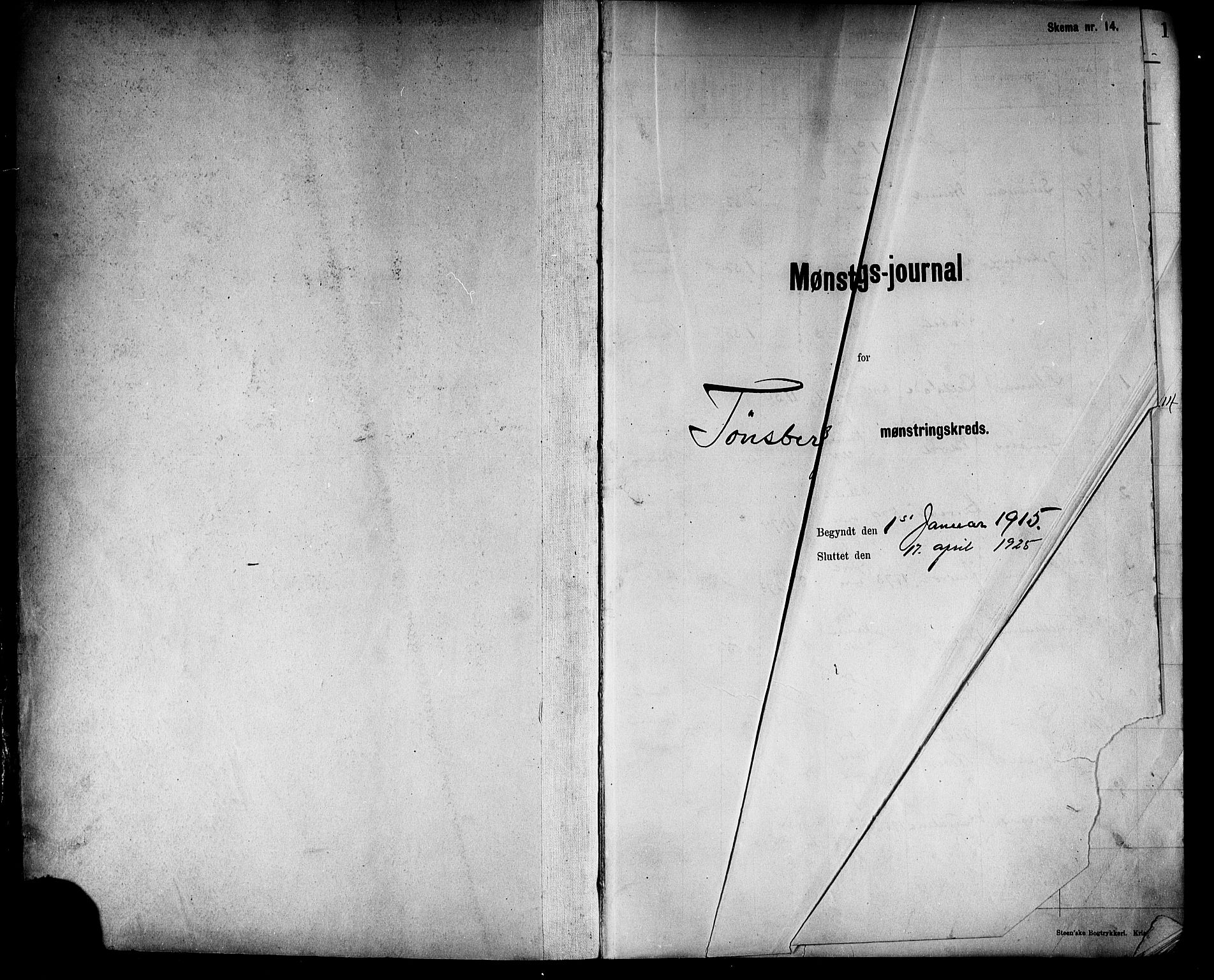 Tønsberg innrulleringskontor, AV/SAKO-A-786/H/Ha/L0007: Mønstringsjournal, 1915-1925, p. 2