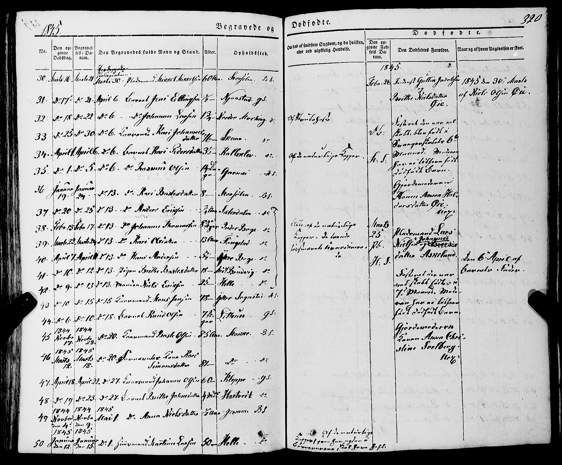 Haus sokneprestembete, AV/SAB-A-75601/H/Haa: Parish register (official) no. A 15, 1838-1847, p. 320