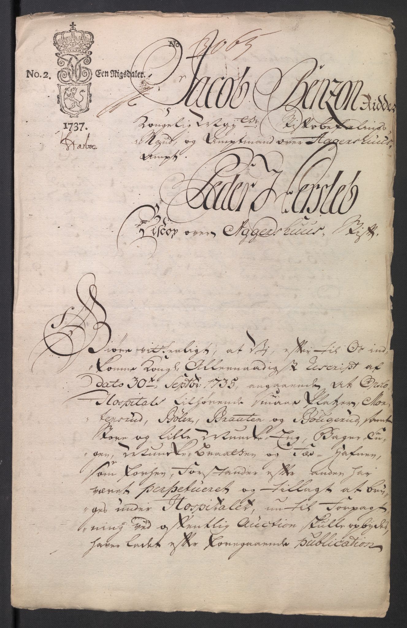 Oslo stiftsdireksjon, AV/SAO-A-11085/K/Kb/L0003/0002: Oslo Hospital / Auksjoner over Hospitalets eiendommer: Forpaktningen av plasser, tomter m.v., 1736-1737, p. 27