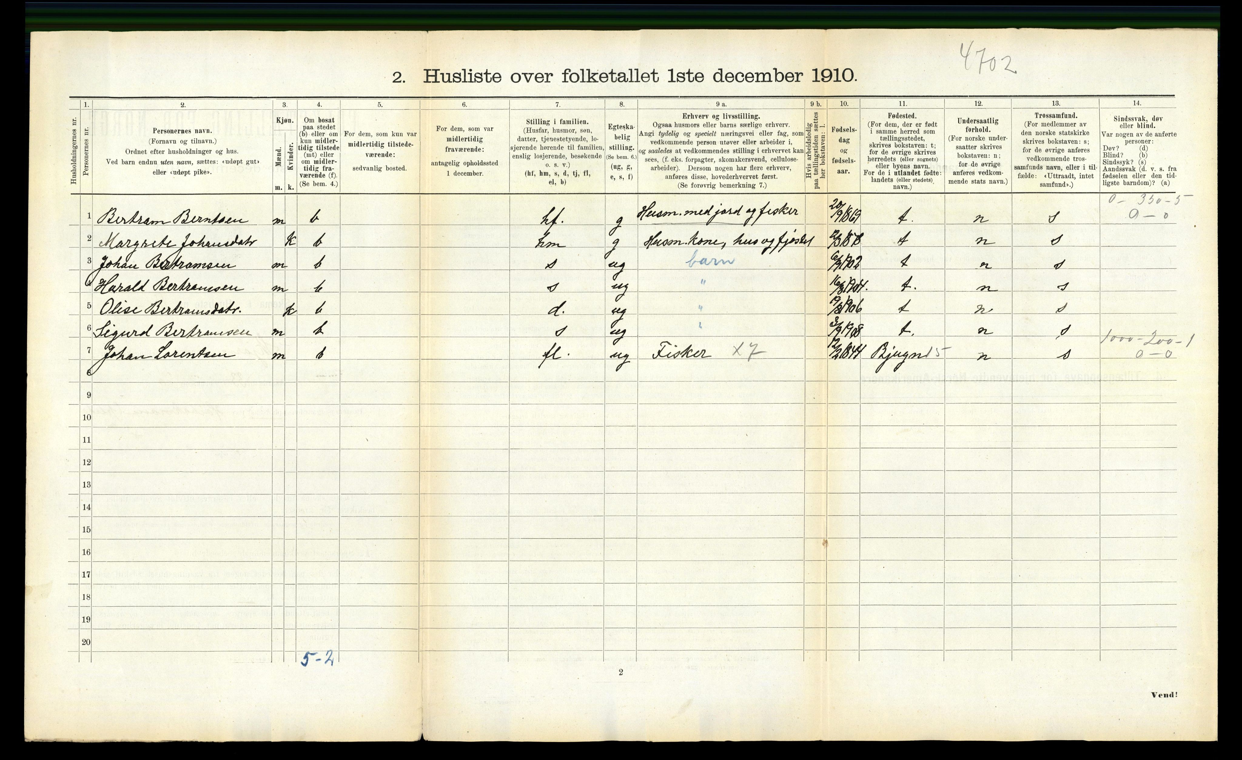 RA, 1910 census for Stjørna, 1910, p. 50