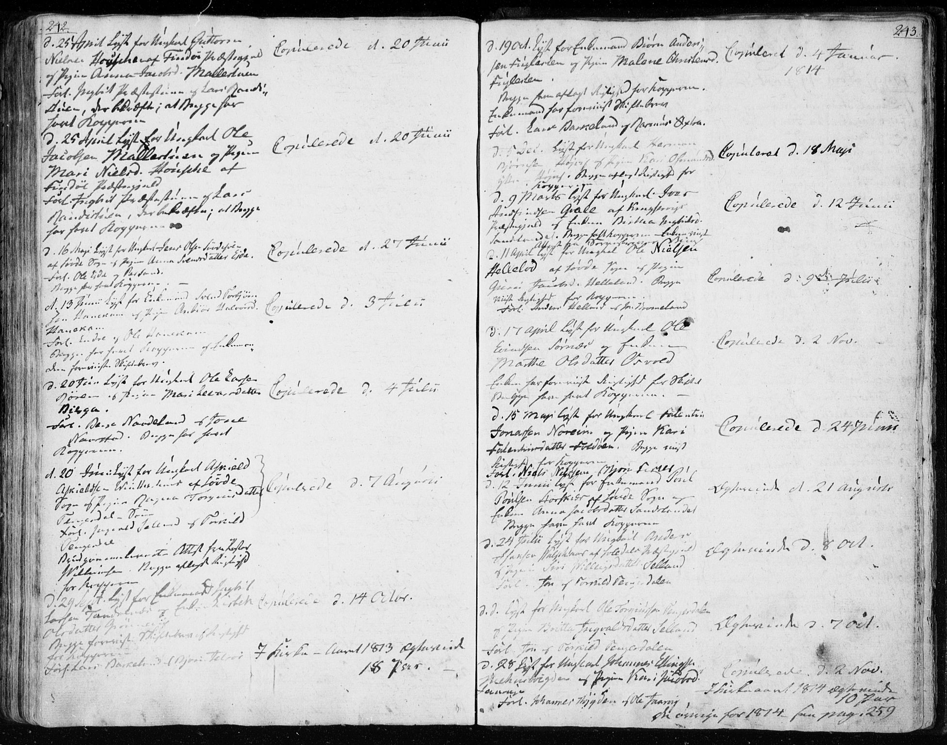 Jelsa sokneprestkontor, SAST/A-101842/01/IV: Parish register (official) no. A 4, 1796-1816, p. 242-243