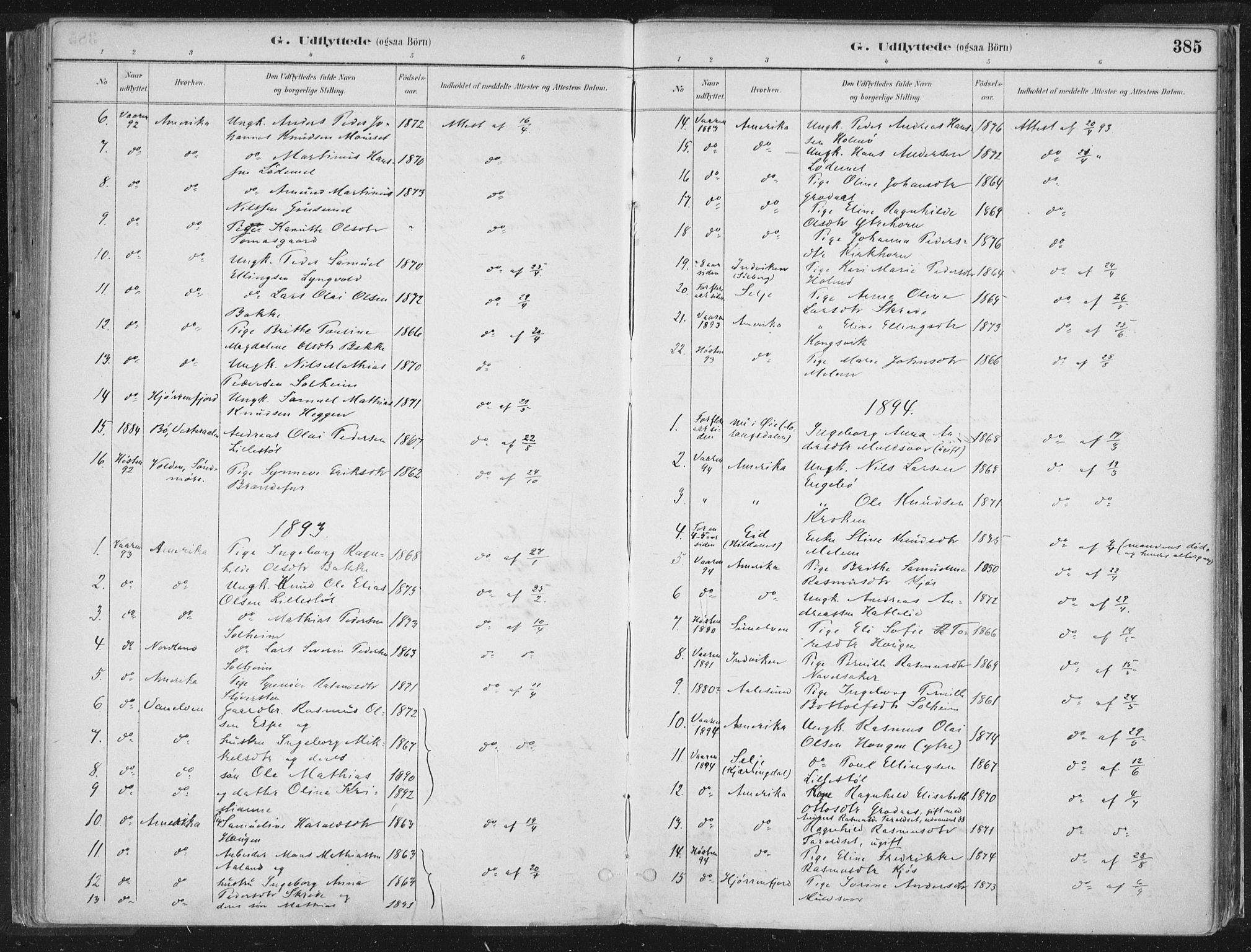 Hornindal sokneprestembete, SAB/A-82401/H/Haa/Haaa/L0003/0002: Parish register (official) no. A 3B, 1885-1917, p. 385