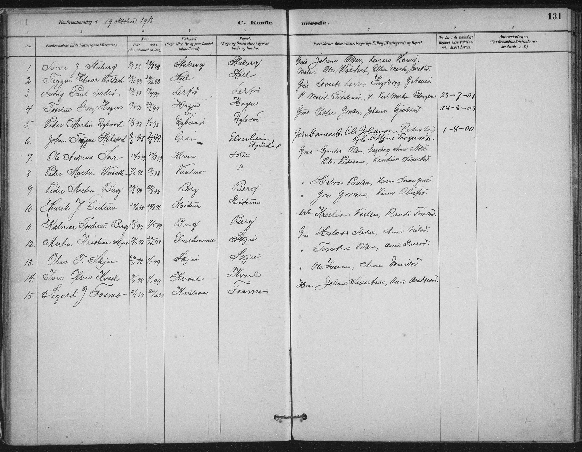 Ministerialprotokoller, klokkerbøker og fødselsregistre - Nord-Trøndelag, AV/SAT-A-1458/710/L0095: Parish register (official) no. 710A01, 1880-1914, p. 131