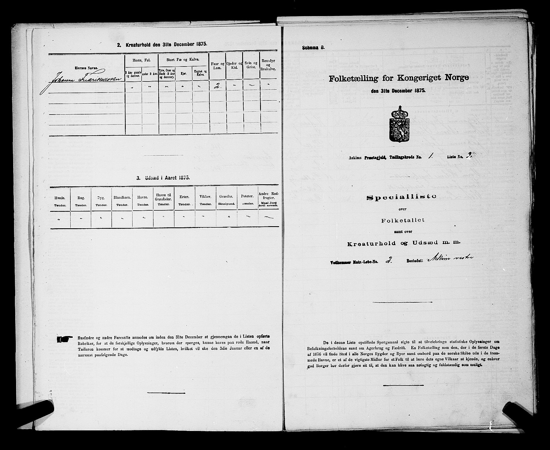 RA, 1875 census for 0124P Askim, 1875, p. 43