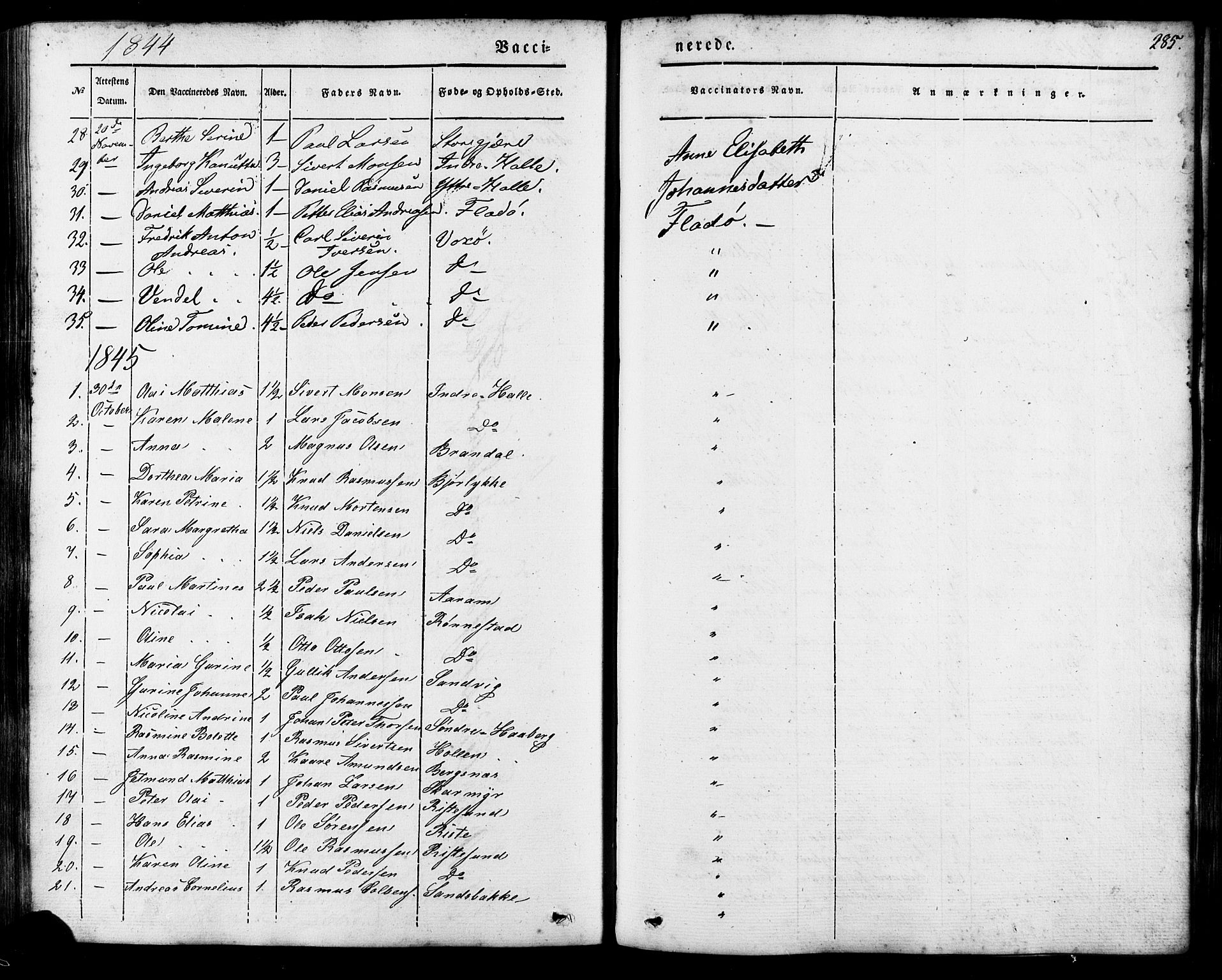 Ministerialprotokoller, klokkerbøker og fødselsregistre - Møre og Romsdal, AV/SAT-A-1454/503/L0034: Parish register (official) no. 503A02, 1841-1884, p. 285