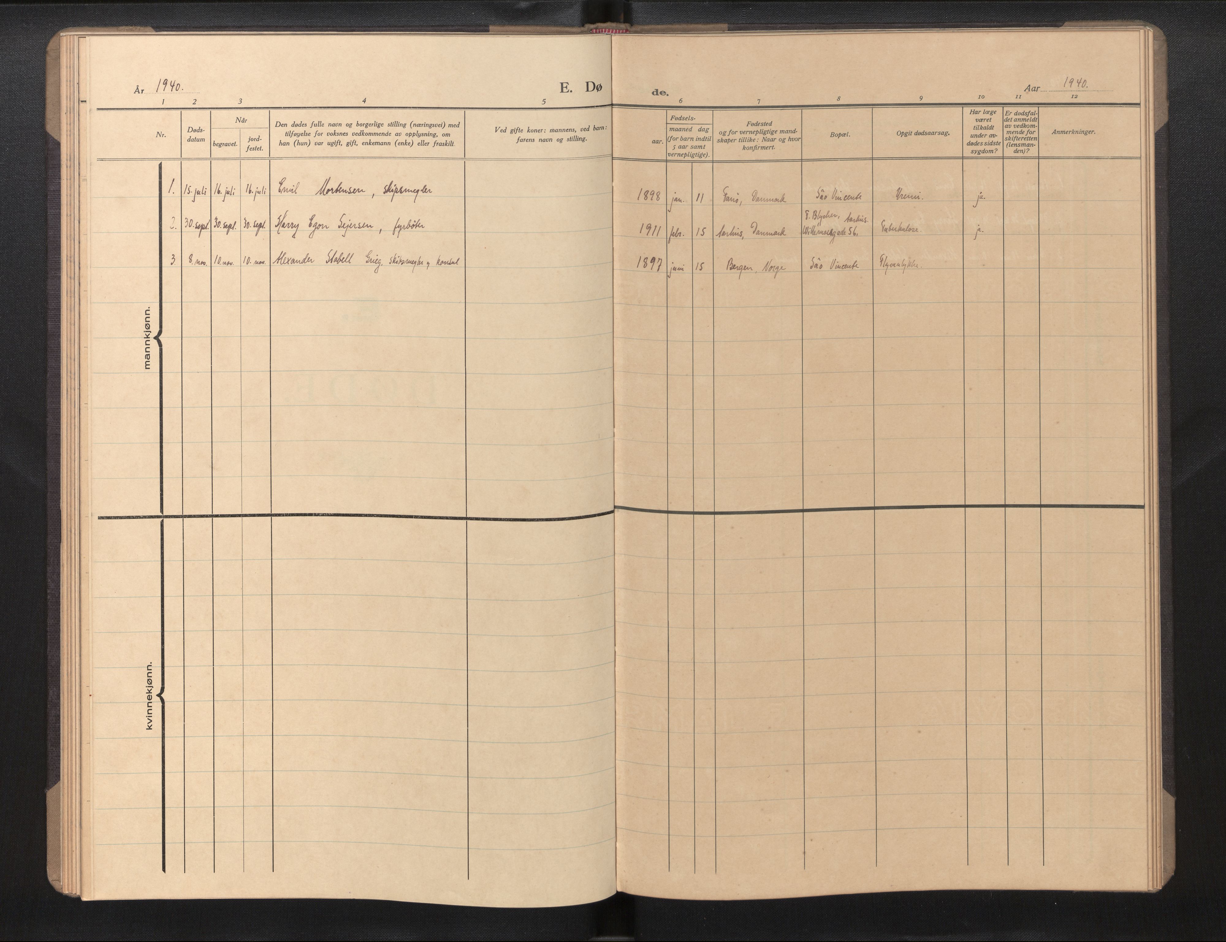 Den norske sjømannsmisjon i utlandet / Santos, Brasil, AV/SAB-SAB/PA-0366/H/Ha/L0001: Parish register (official) no. A 1, 1940-1943