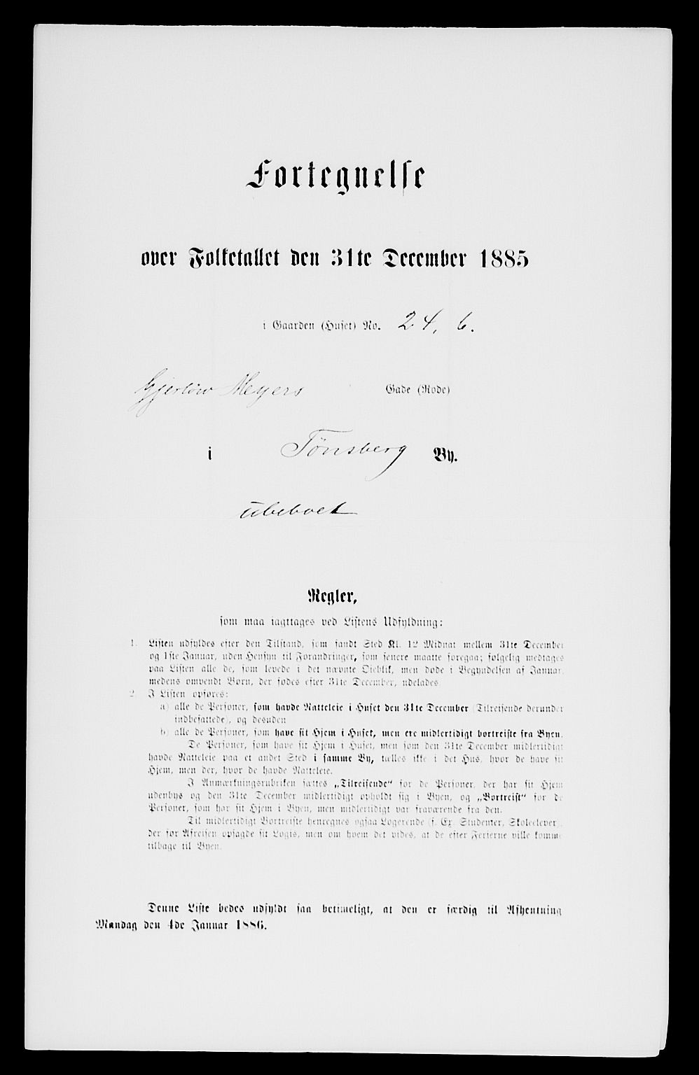 SAKO, 1885 census for 0705 Tønsberg, 1885, p. 58