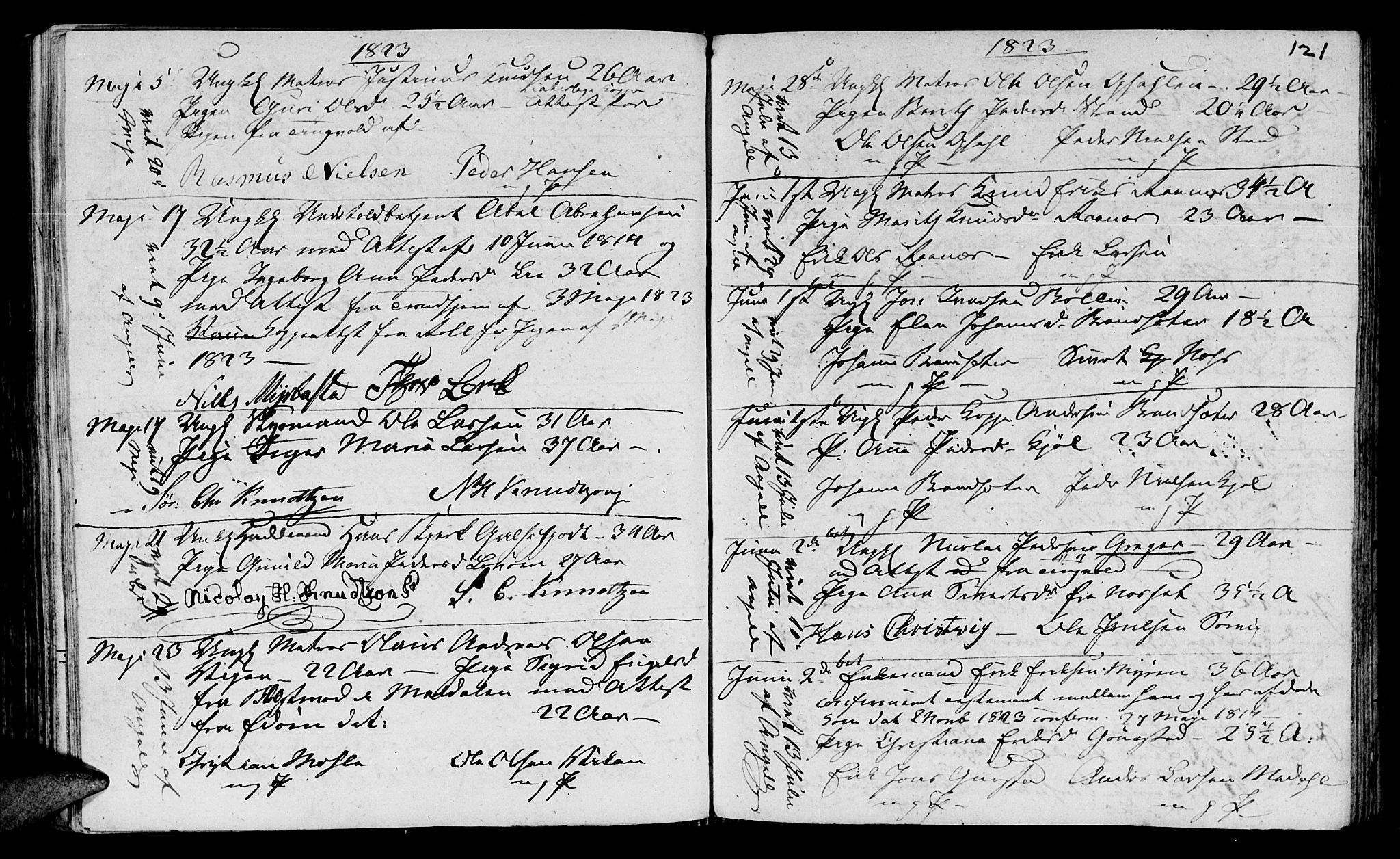 Ministerialprotokoller, klokkerbøker og fødselsregistre - Møre og Romsdal, AV/SAT-A-1454/568/L0795: Parish register (official) no. 568A04, 1802-1845, p. 121