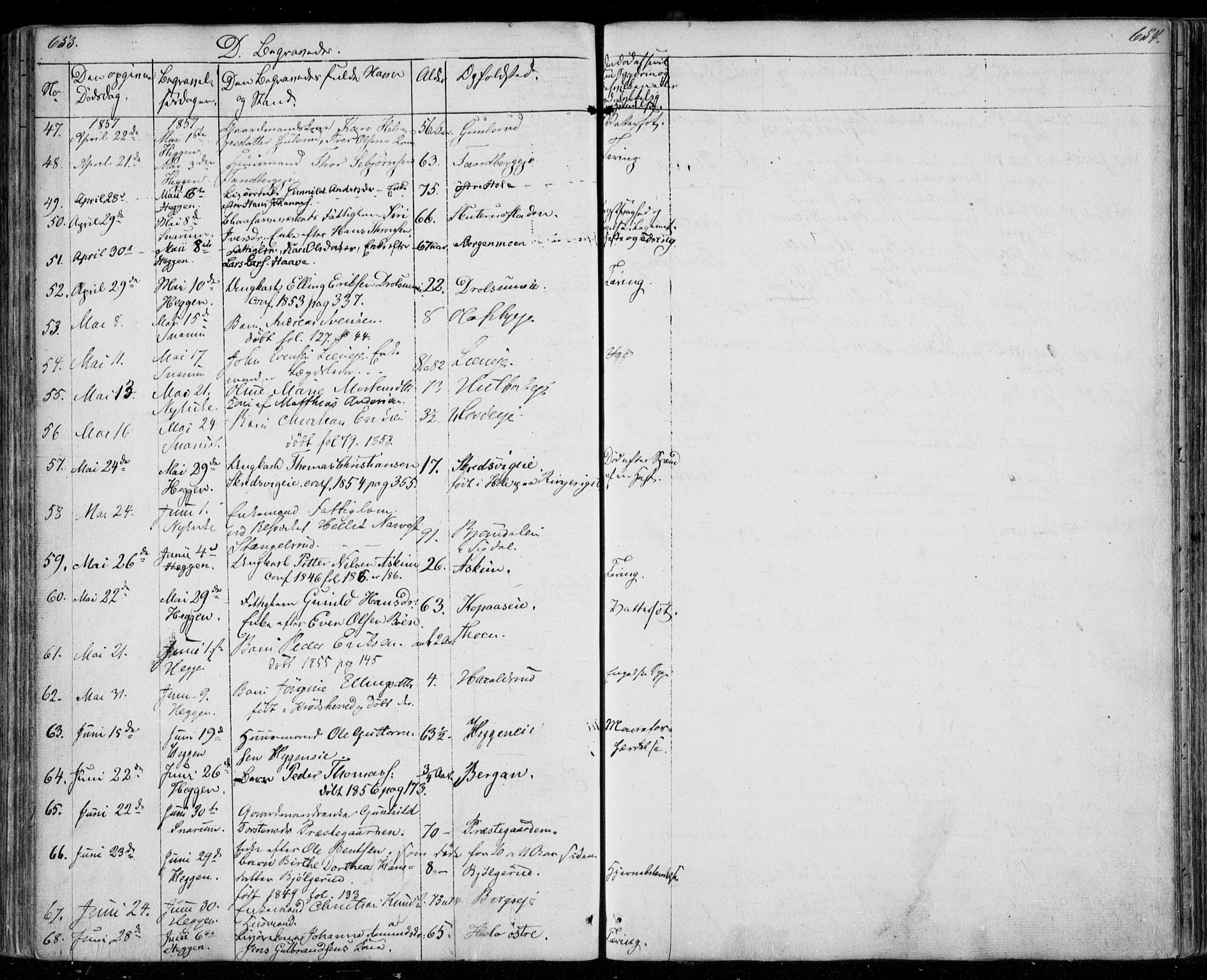 Modum kirkebøker, AV/SAKO-A-234/F/Fa/L0008: Parish register (official) no. 8, 1851-1859, p. 653-654