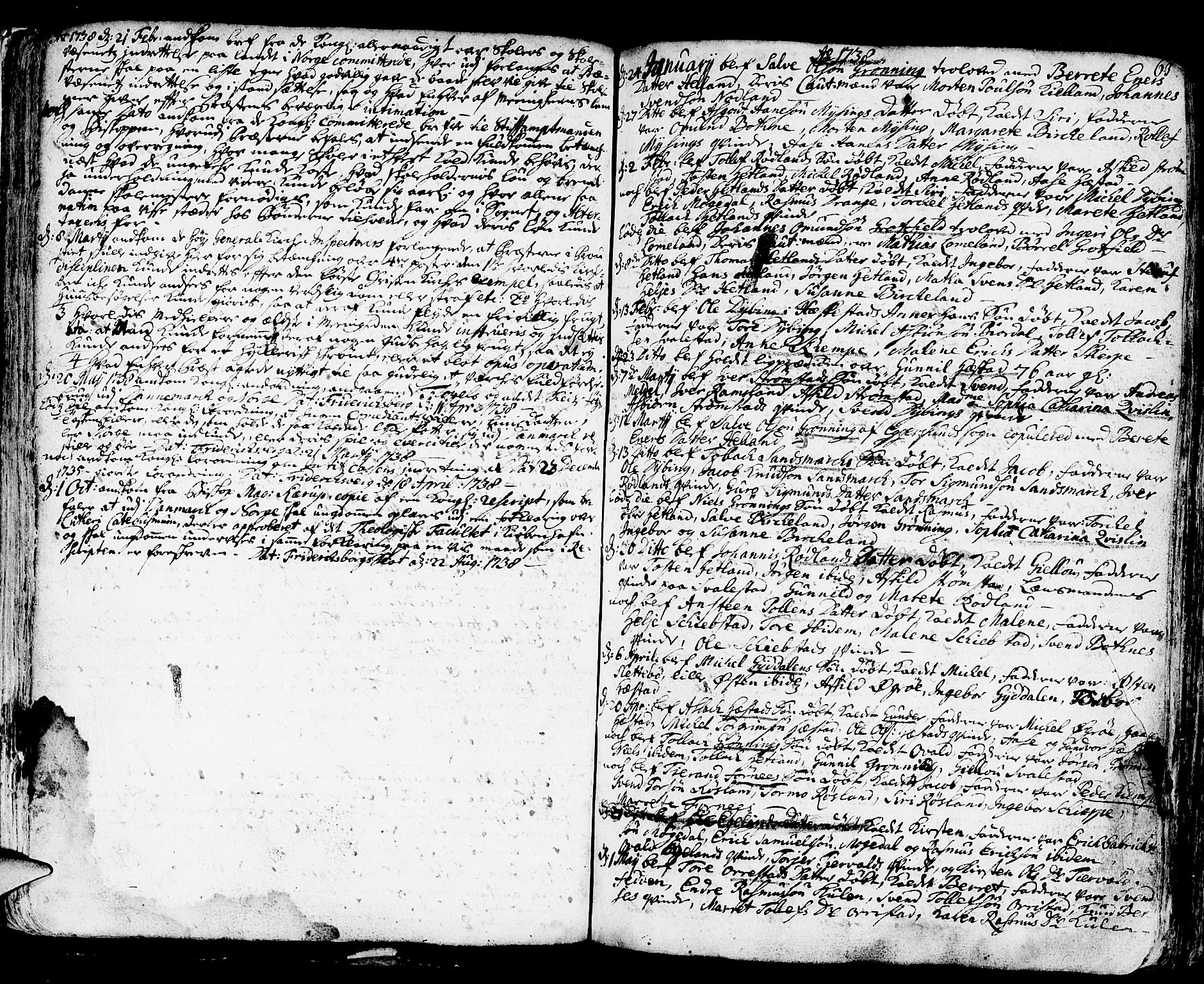 Helleland sokneprestkontor, AV/SAST-A-101810: Parish register (official) no. A 1 /1, 1713-1761, p. 63