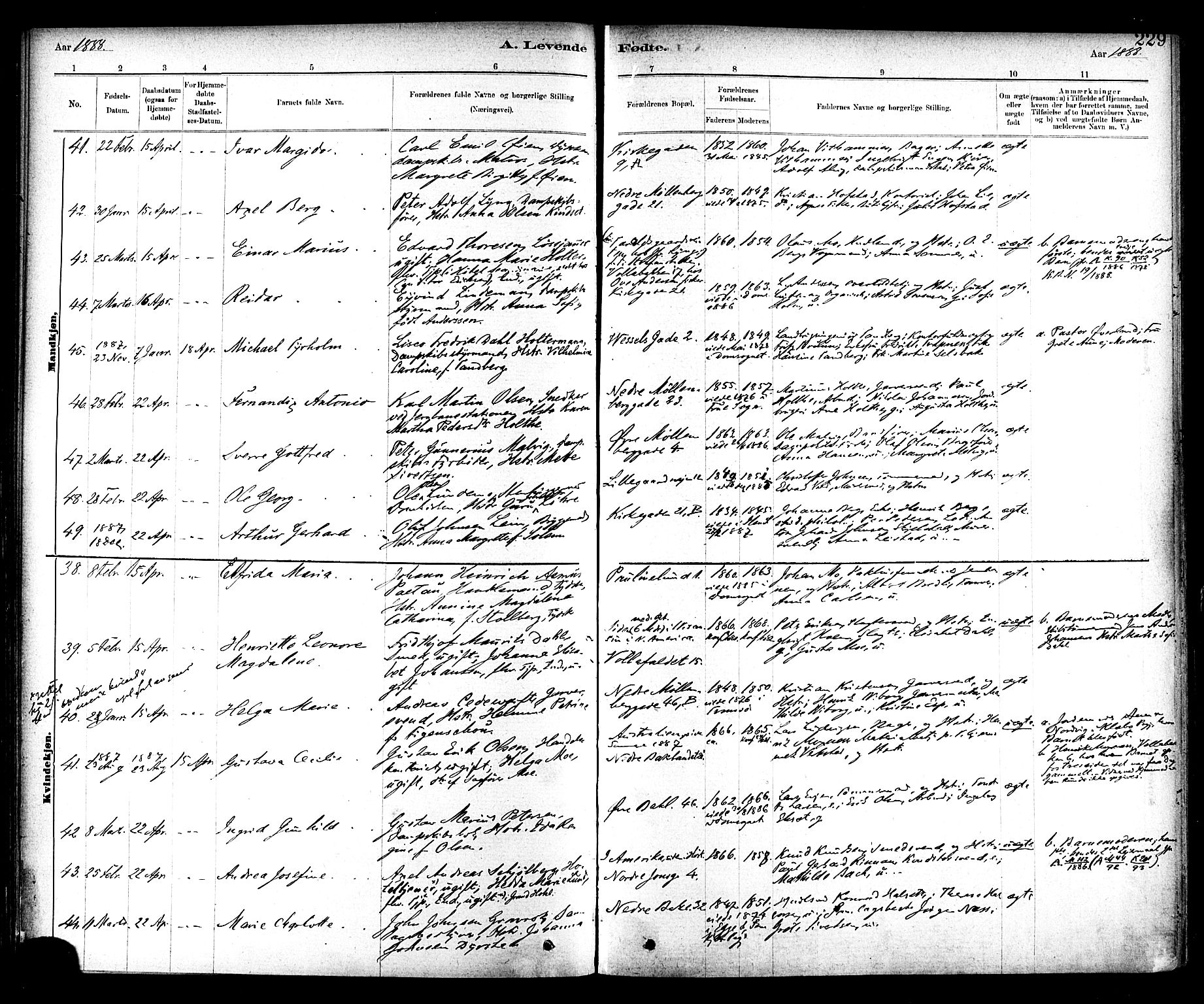 Ministerialprotokoller, klokkerbøker og fødselsregistre - Sør-Trøndelag, SAT/A-1456/604/L0188: Parish register (official) no. 604A09, 1878-1892, p. 229