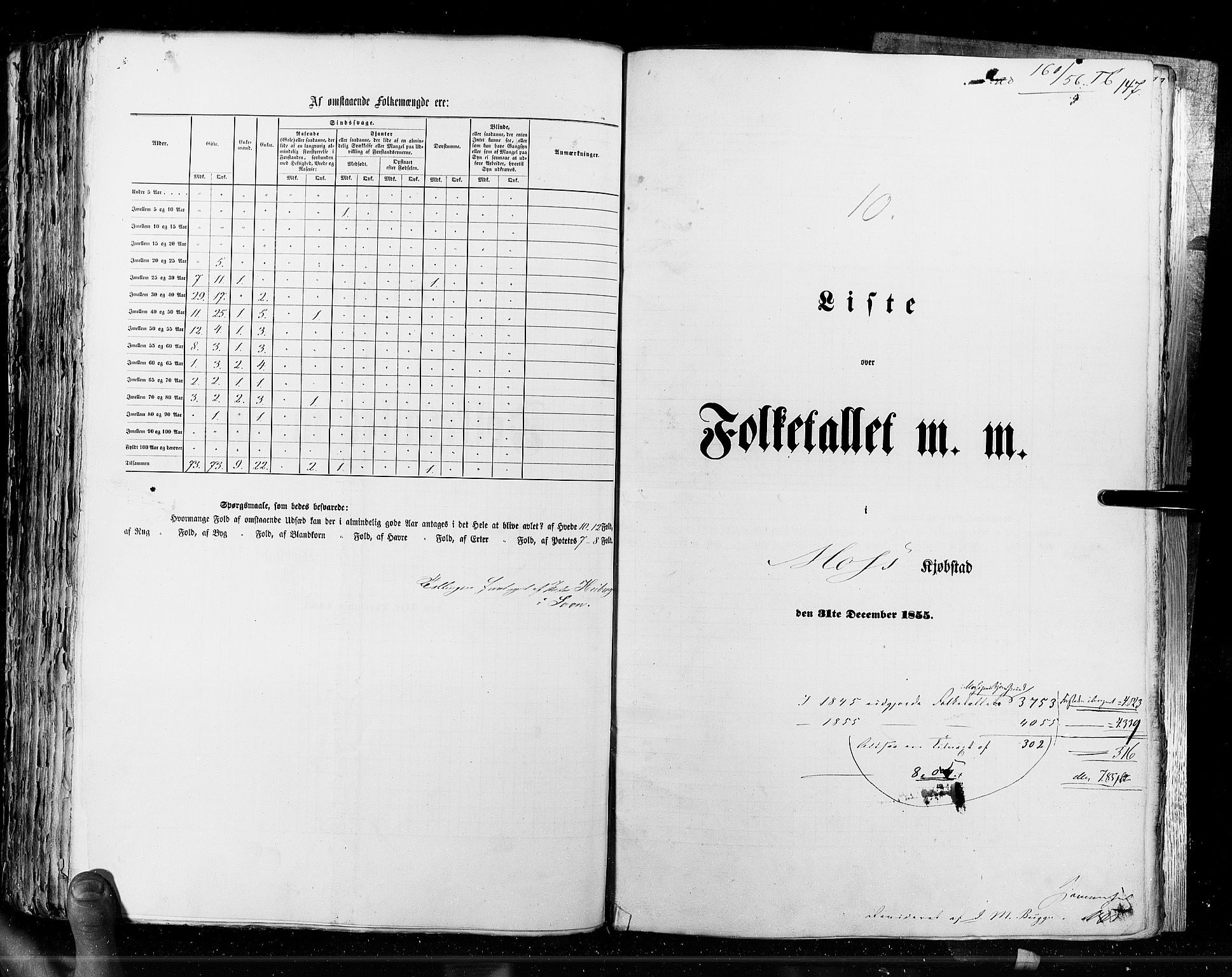 RA, Census 1855, vol. 7: Fredrikshald-Kragerø, 1855, p. 147