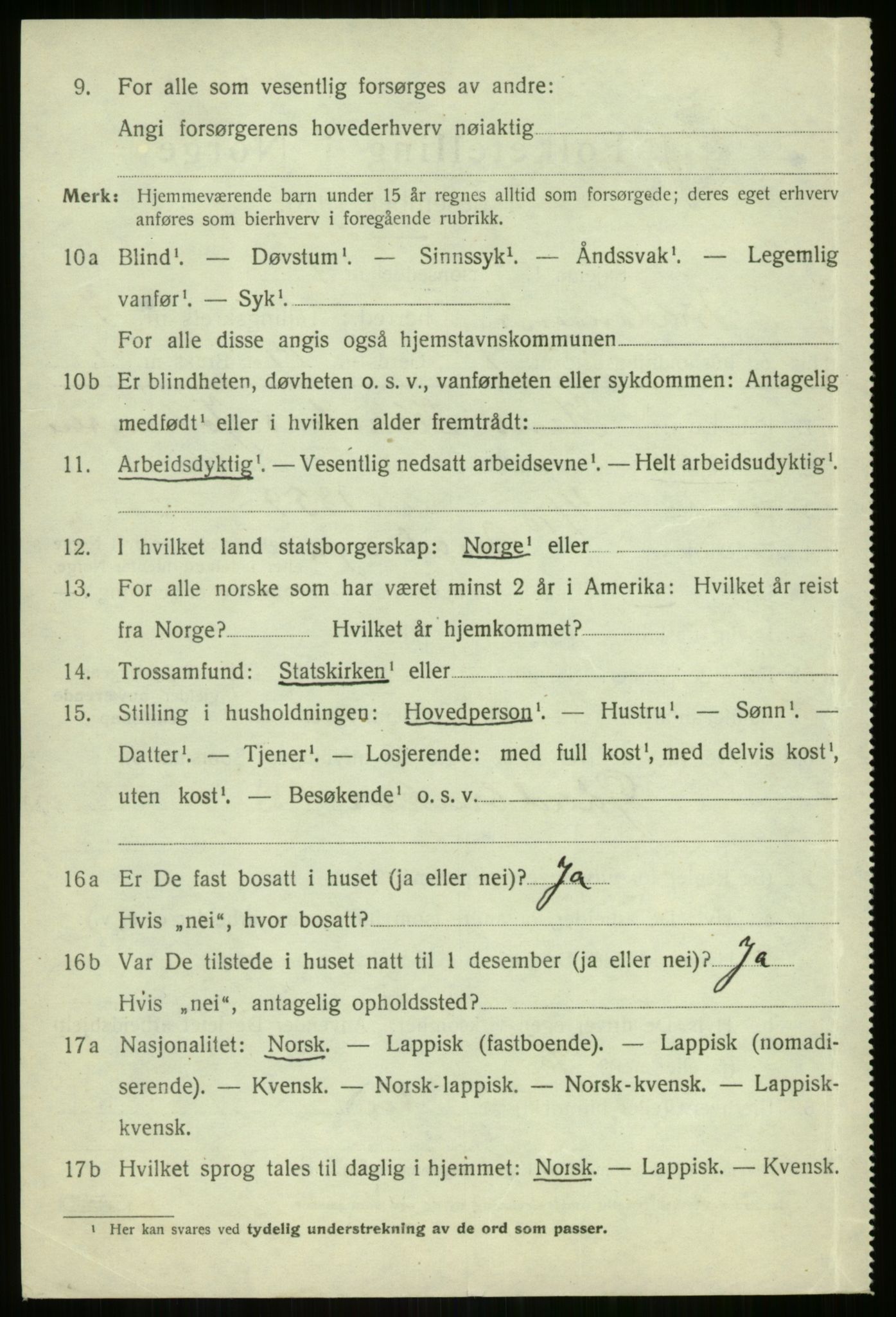 SATØ, 1920 census for Malangen, 1920, p. 2769