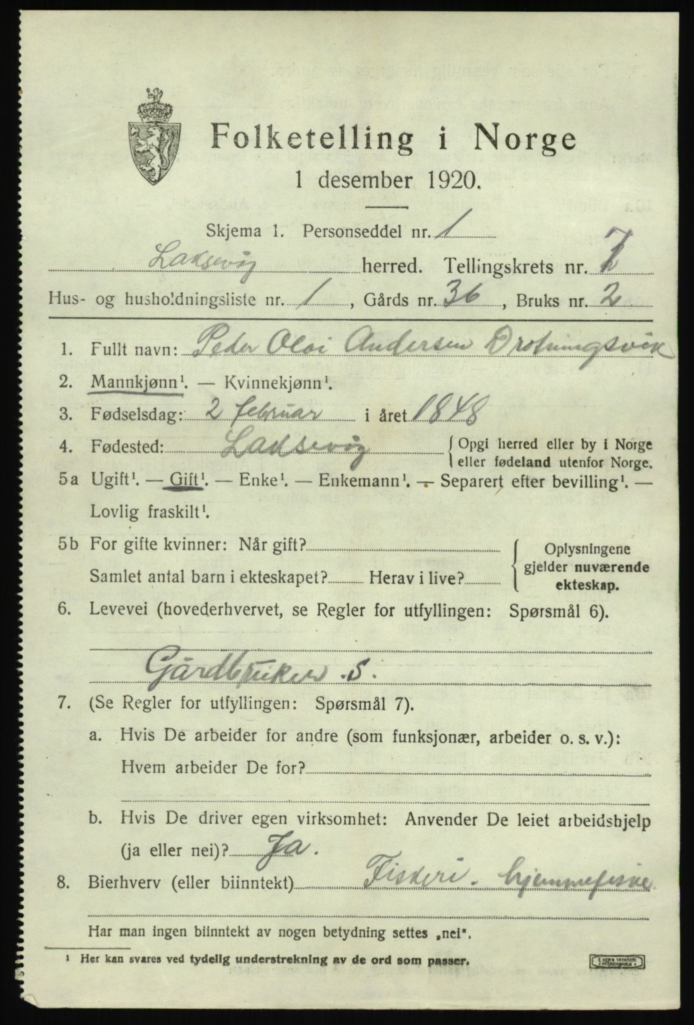 SAB, 1920 census for Laksevåg, 1920, p. 18024