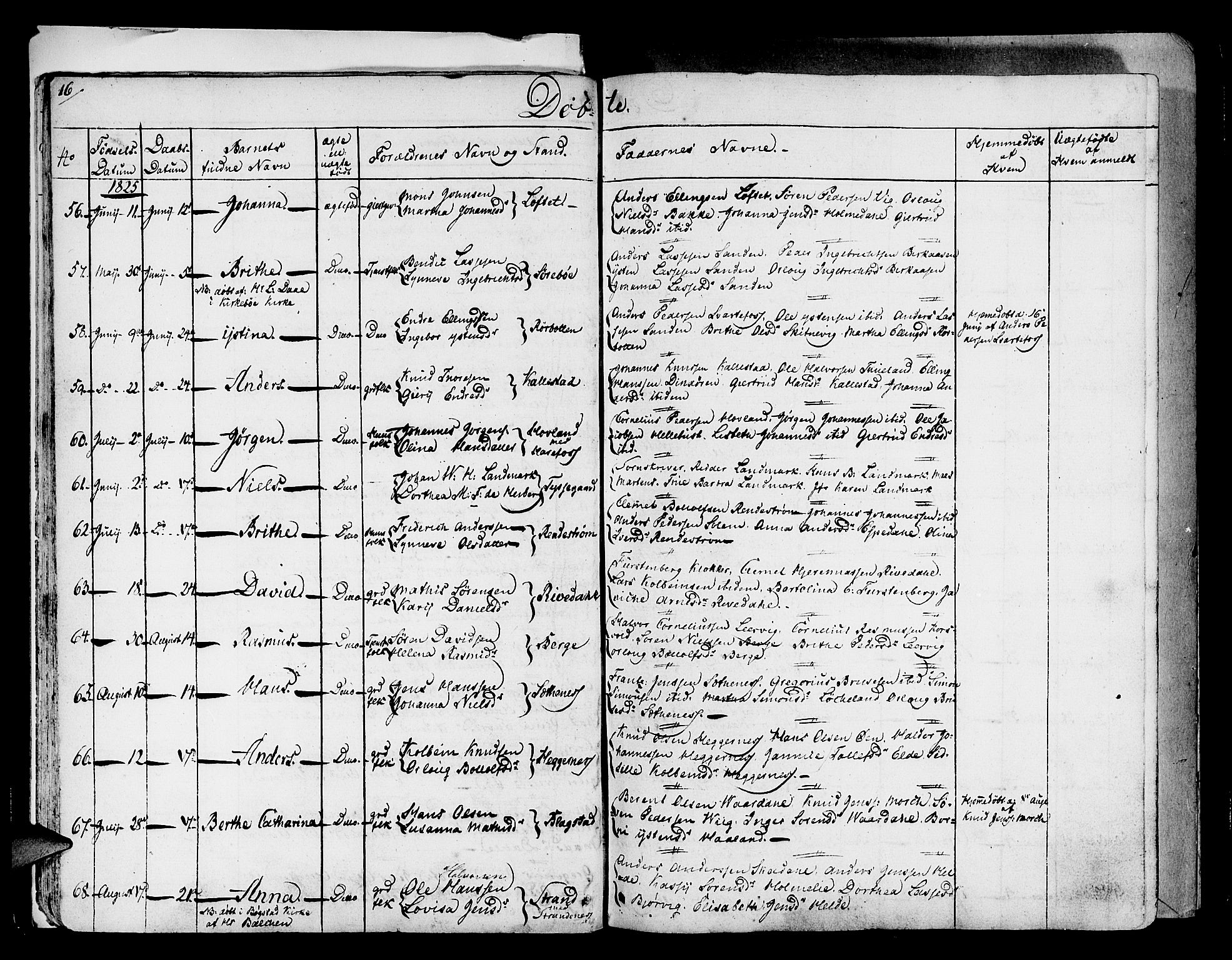 Fjaler sokneprestembete, AV/SAB-A-79801/H/Haa/Haaa/L0005: Parish register (official) no. A 5, 1821-1835, p. 16