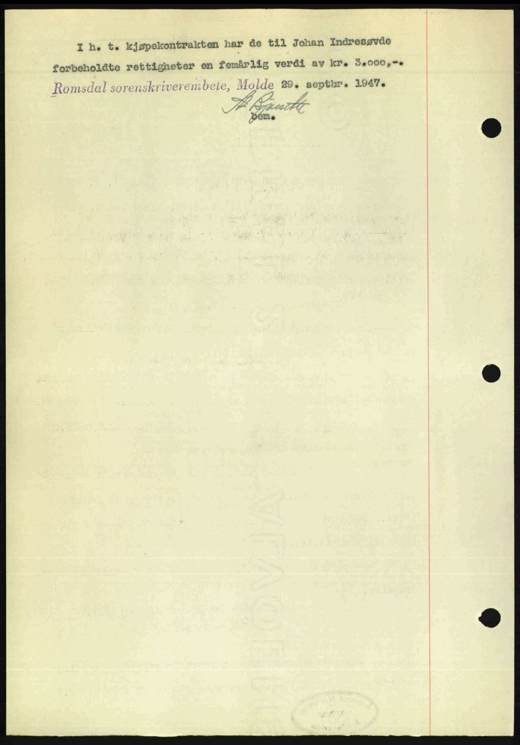 Romsdal sorenskriveri, SAT/A-4149/1/2/2C: Mortgage book no. A24, 1947-1947, Diary no: : 2400/1947