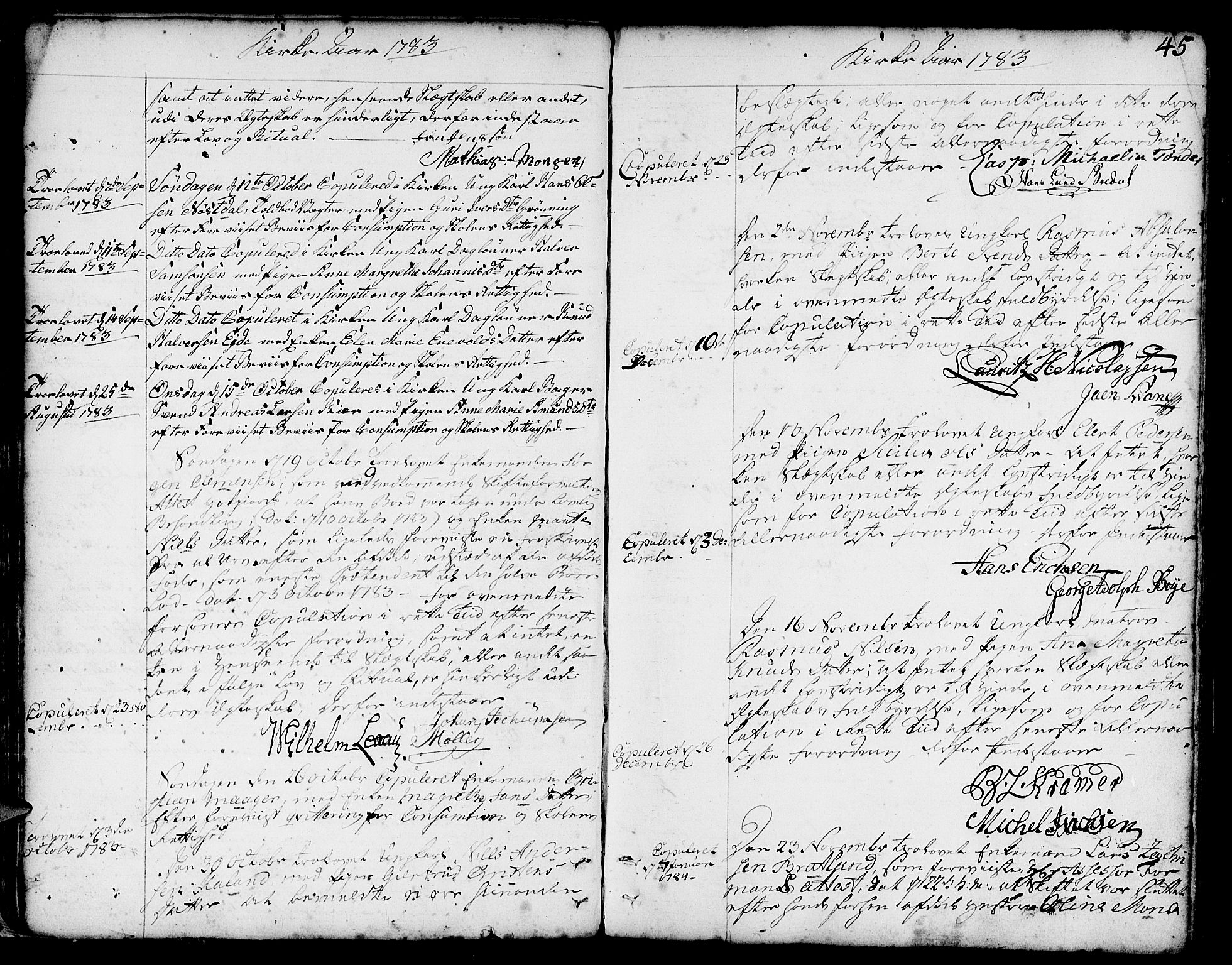 Nykirken Sokneprestembete, SAB/A-77101/H/Haa/L0008: Parish register (official) no. A 8, 1776-1814, p. 45