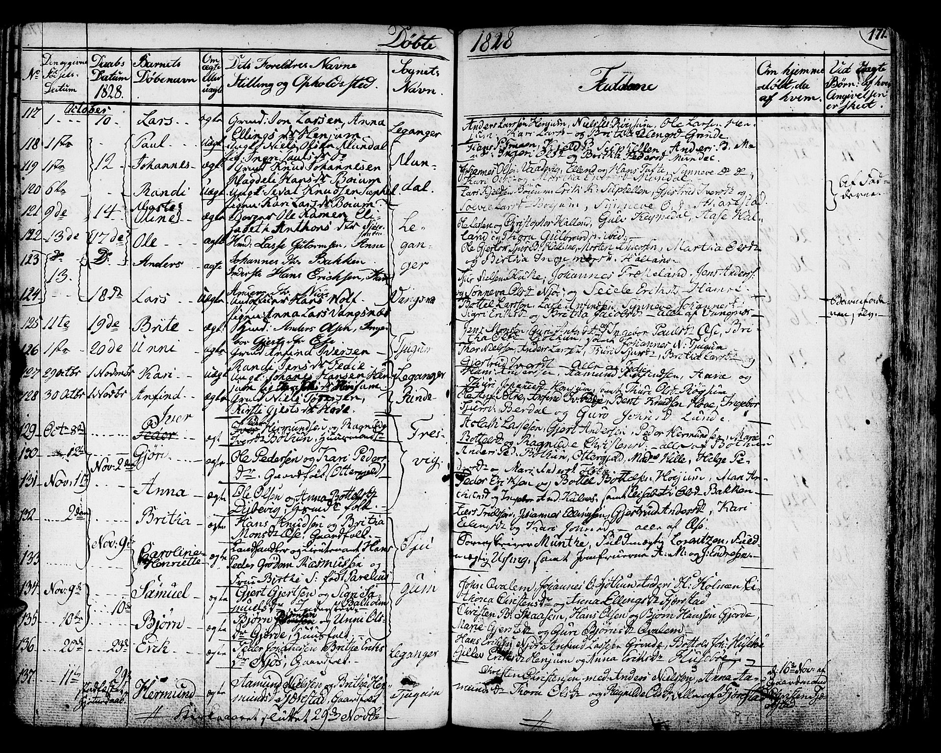 Leikanger sokneprestembete, AV/SAB-A-81001/H/Haa/Haaa/L0006: Parish register (official) no. A 6, 1810-1838, p. 171