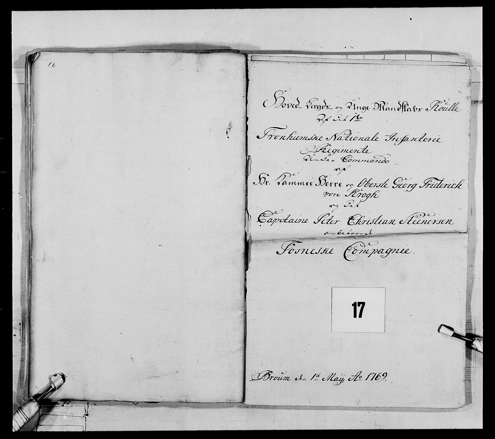 Generalitets- og kommissariatskollegiet, Det kongelige norske kommissariatskollegium, RA/EA-5420/E/Eh/L0071: 1. Trondheimske nasjonale infanteriregiment, 1769-1772, p. 193