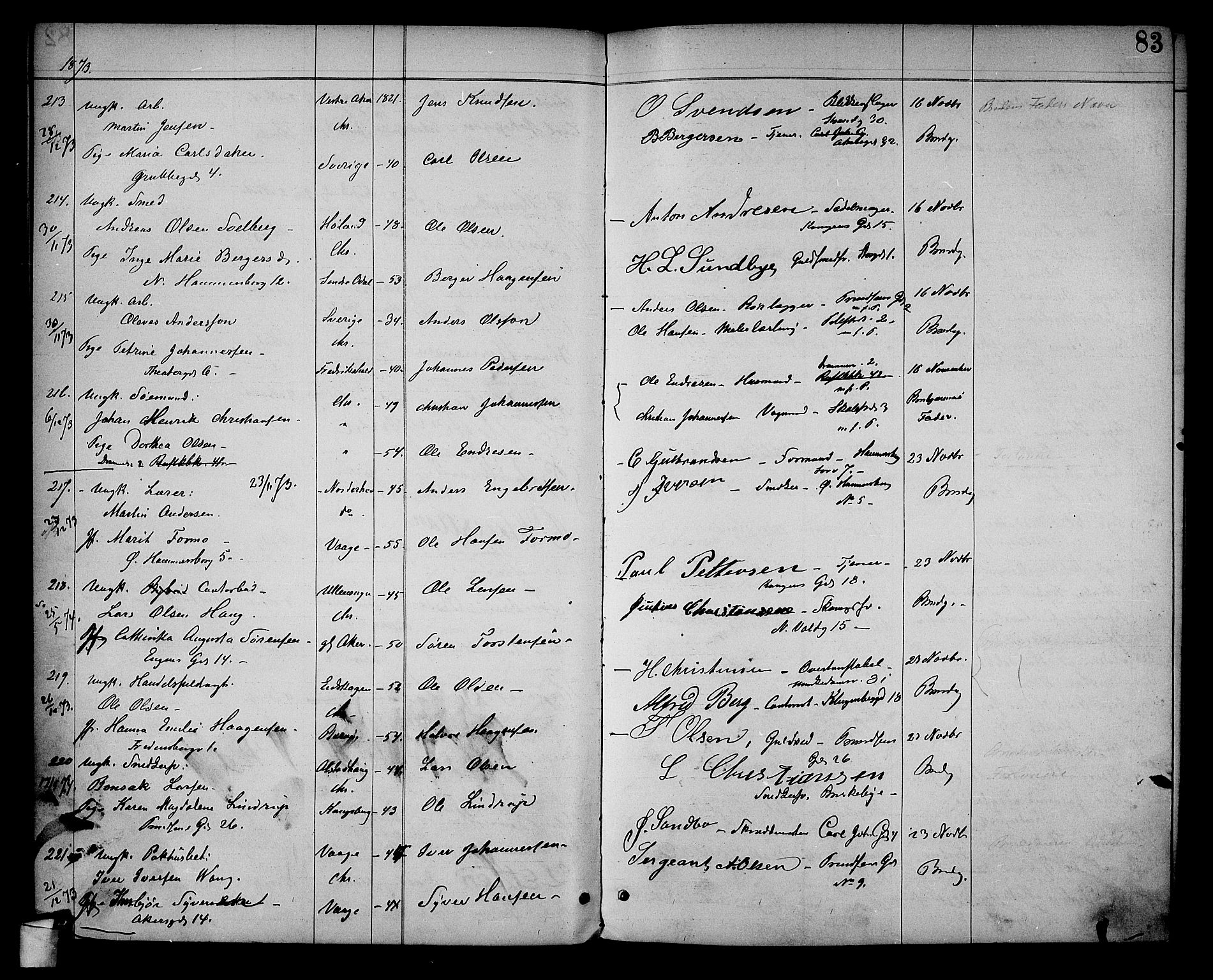 Trefoldighet prestekontor Kirkebøker, SAO/A-10882/H/Ha/L0002: Banns register no. 2, 1870-1878, p. 83